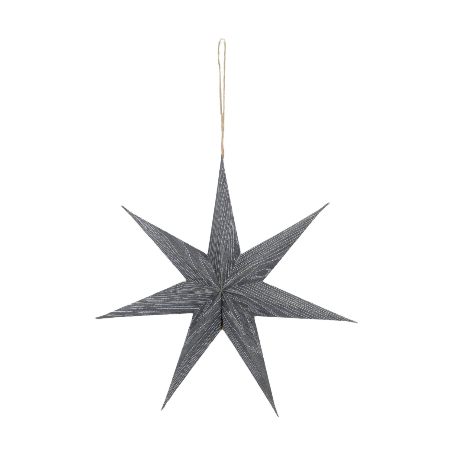 Hanger star paper 30x30x6cm - Grey
