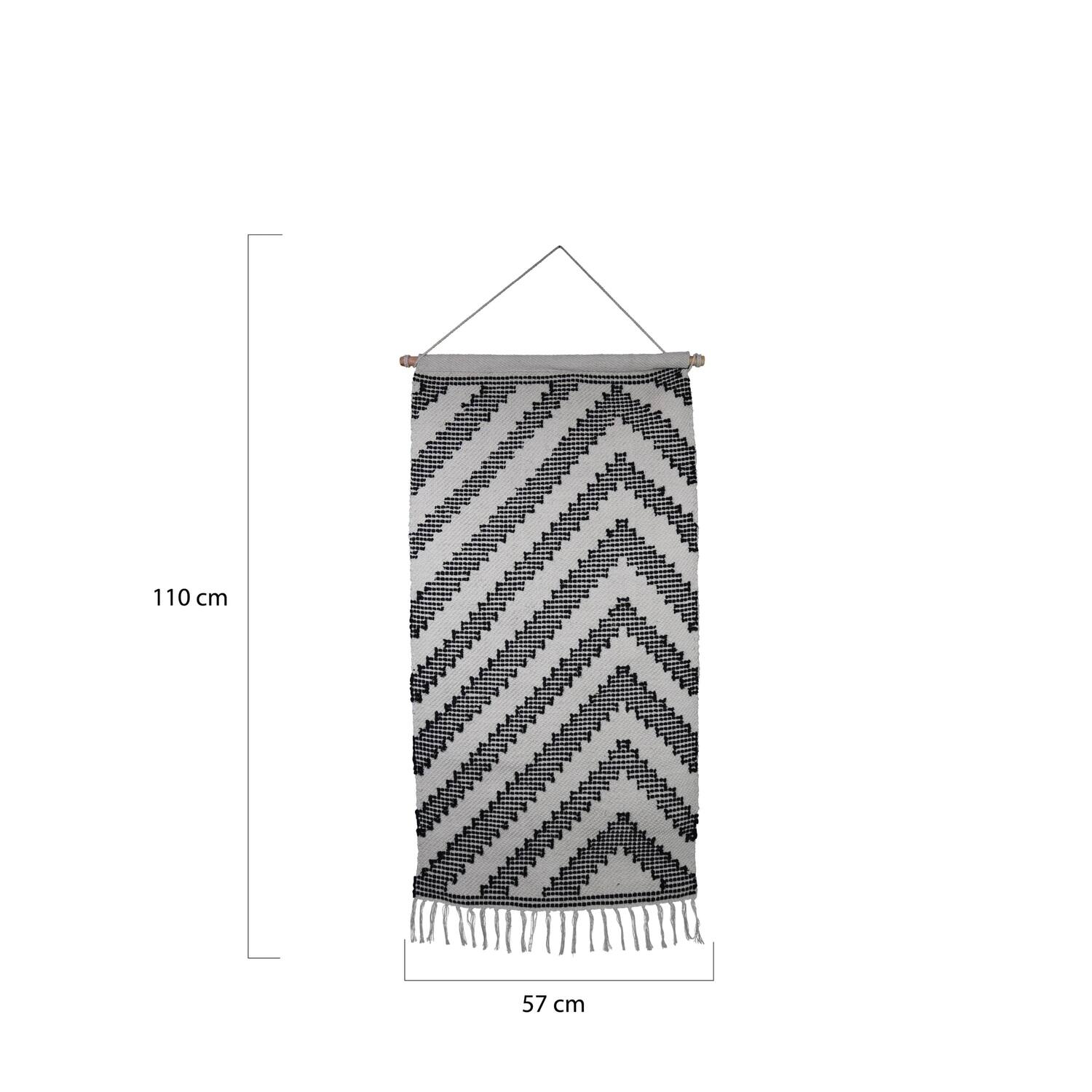 Wall art cotton 57x4x110cm - White