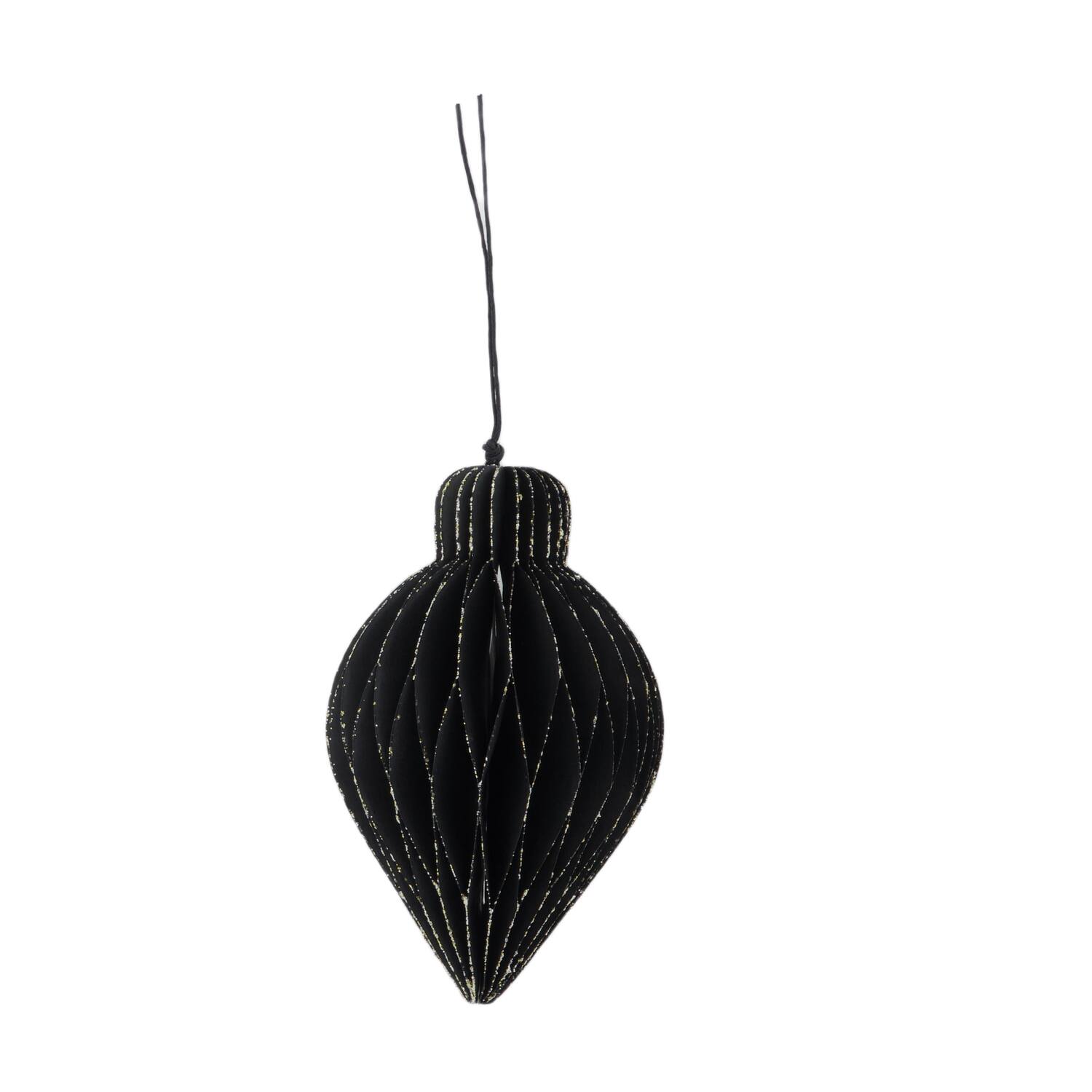 Hanger paper with glitter 8x8x12cm - Black