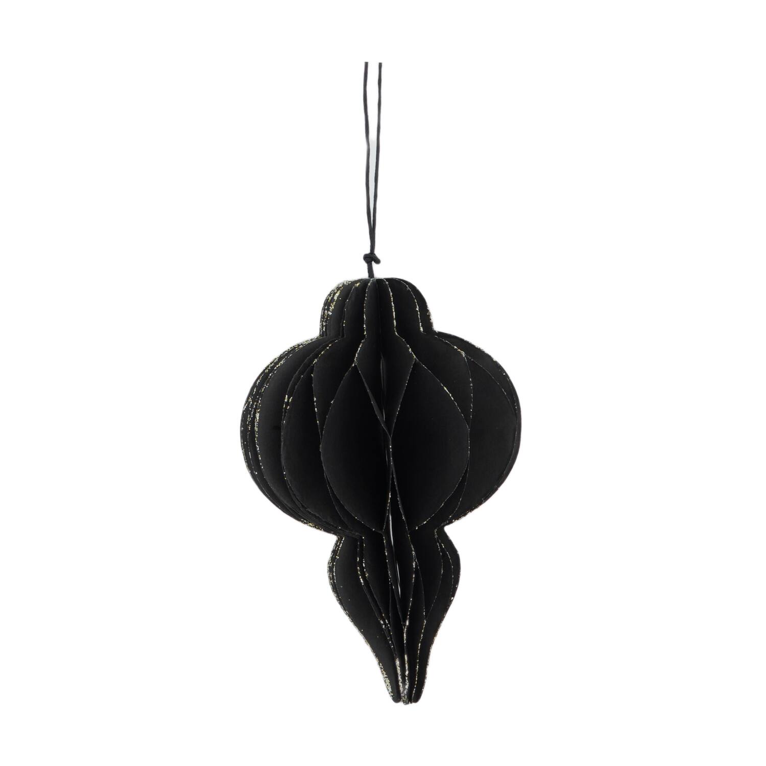 Hanger paper with glitter 8x8x12cm - Black