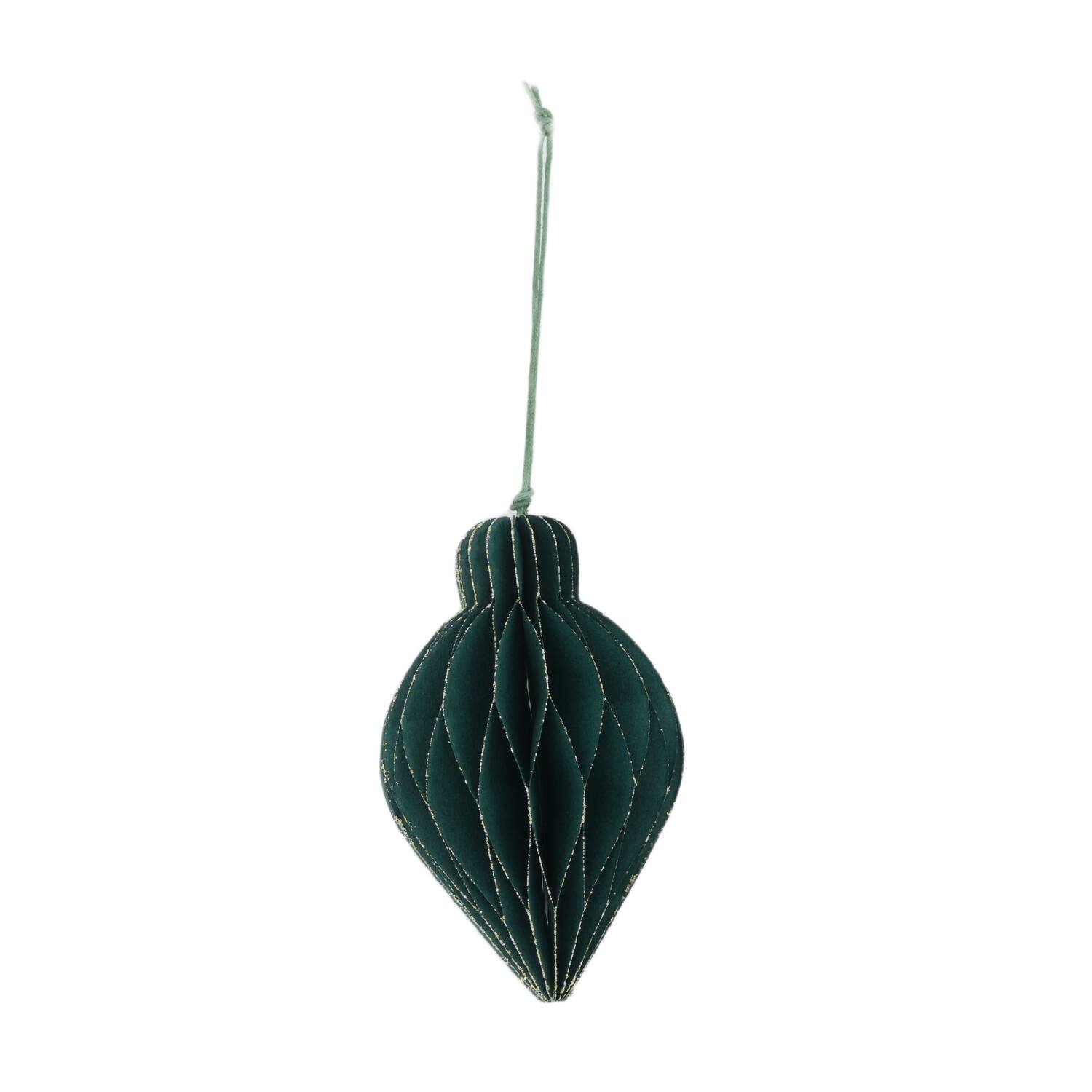 Hanger paper with glitter 8x8x12cm - Green