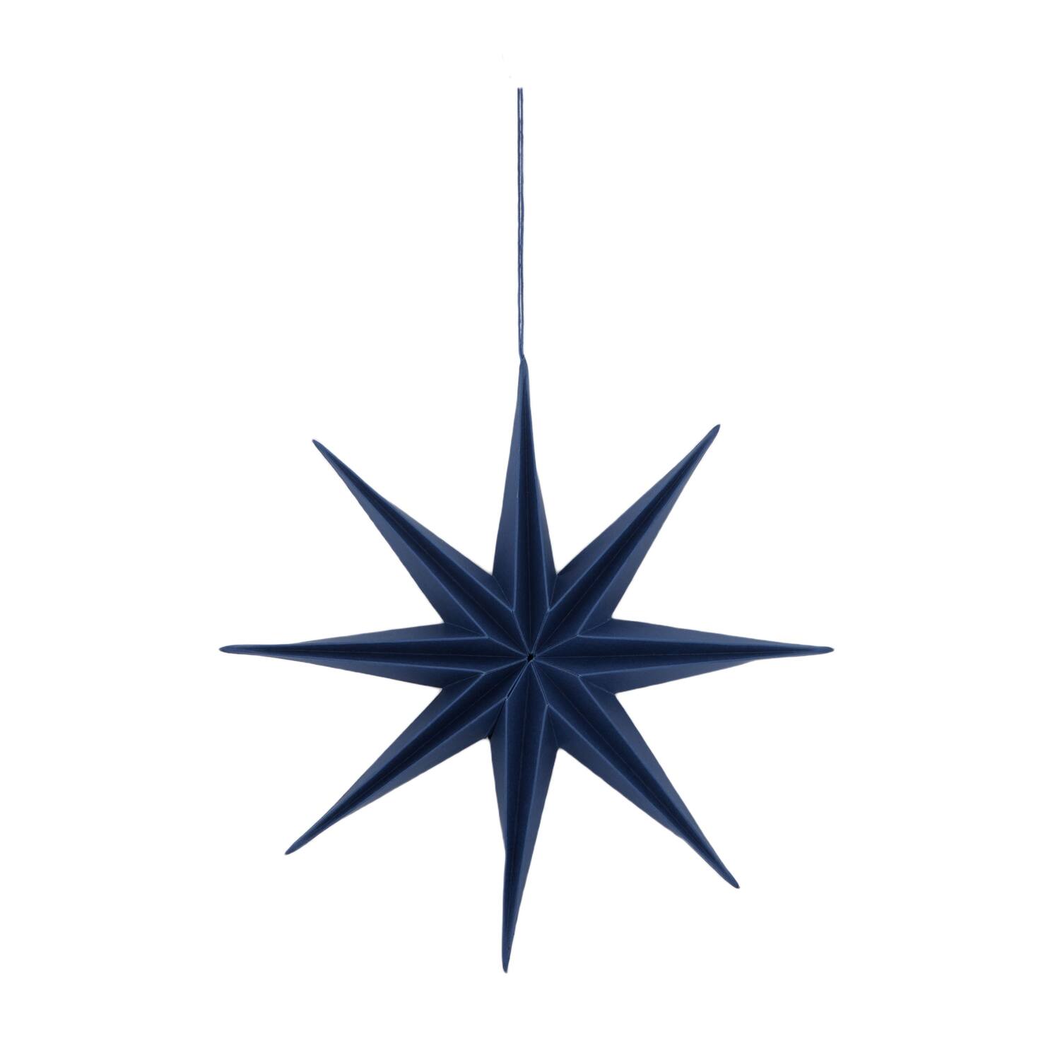 Hanger star paper 30x30x6.5cm - Blue