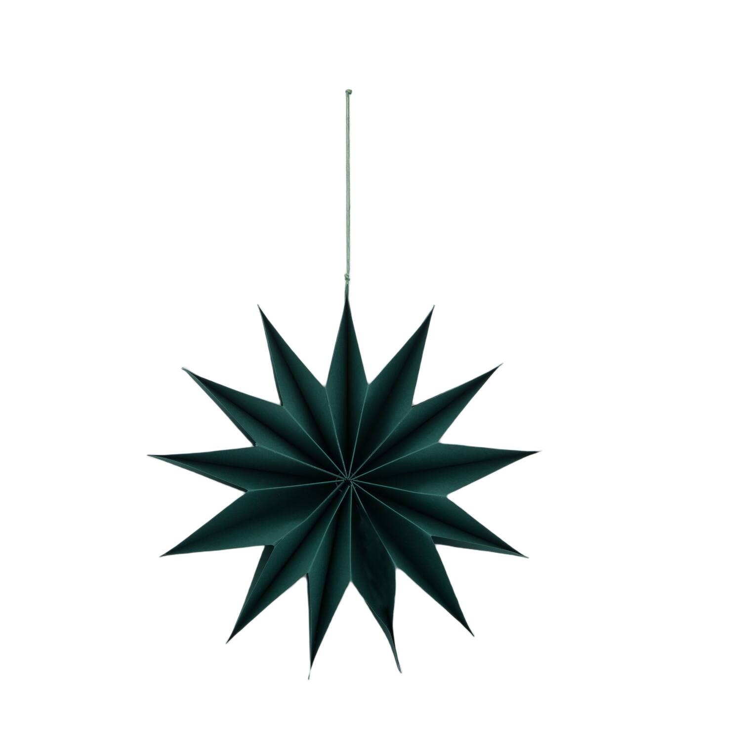 Hanger star paper 30.5x30.5x8.5cm - Green