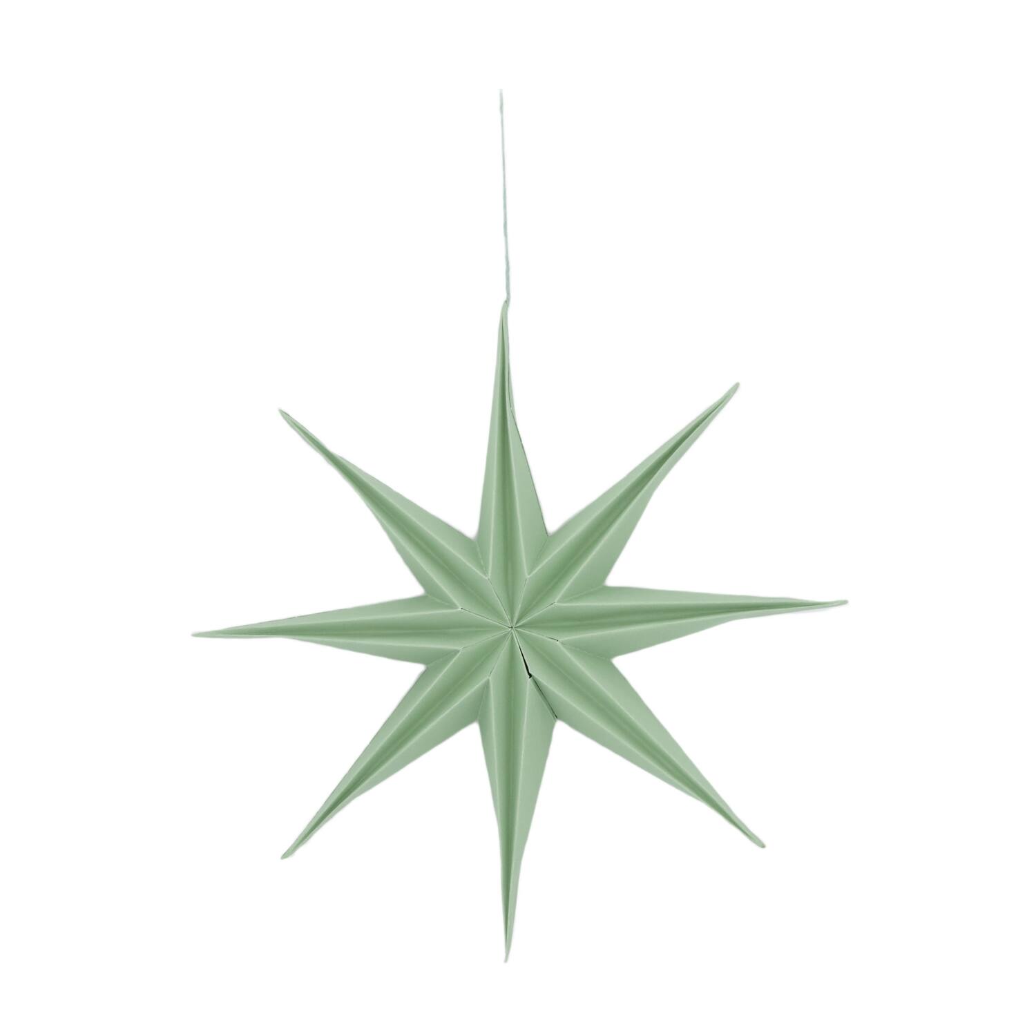 Hanger star paper 30x30x6.5cm - Green