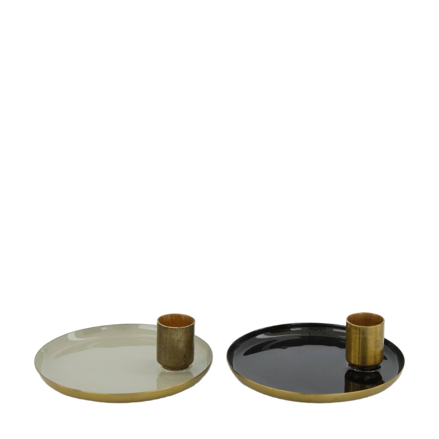 Dinnercandle holder metal 11x11x3cm C/2