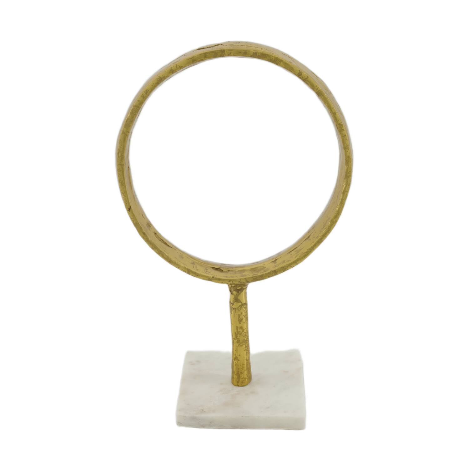 Statue ring aluminium on stand 21x11.5x34cm - Gold