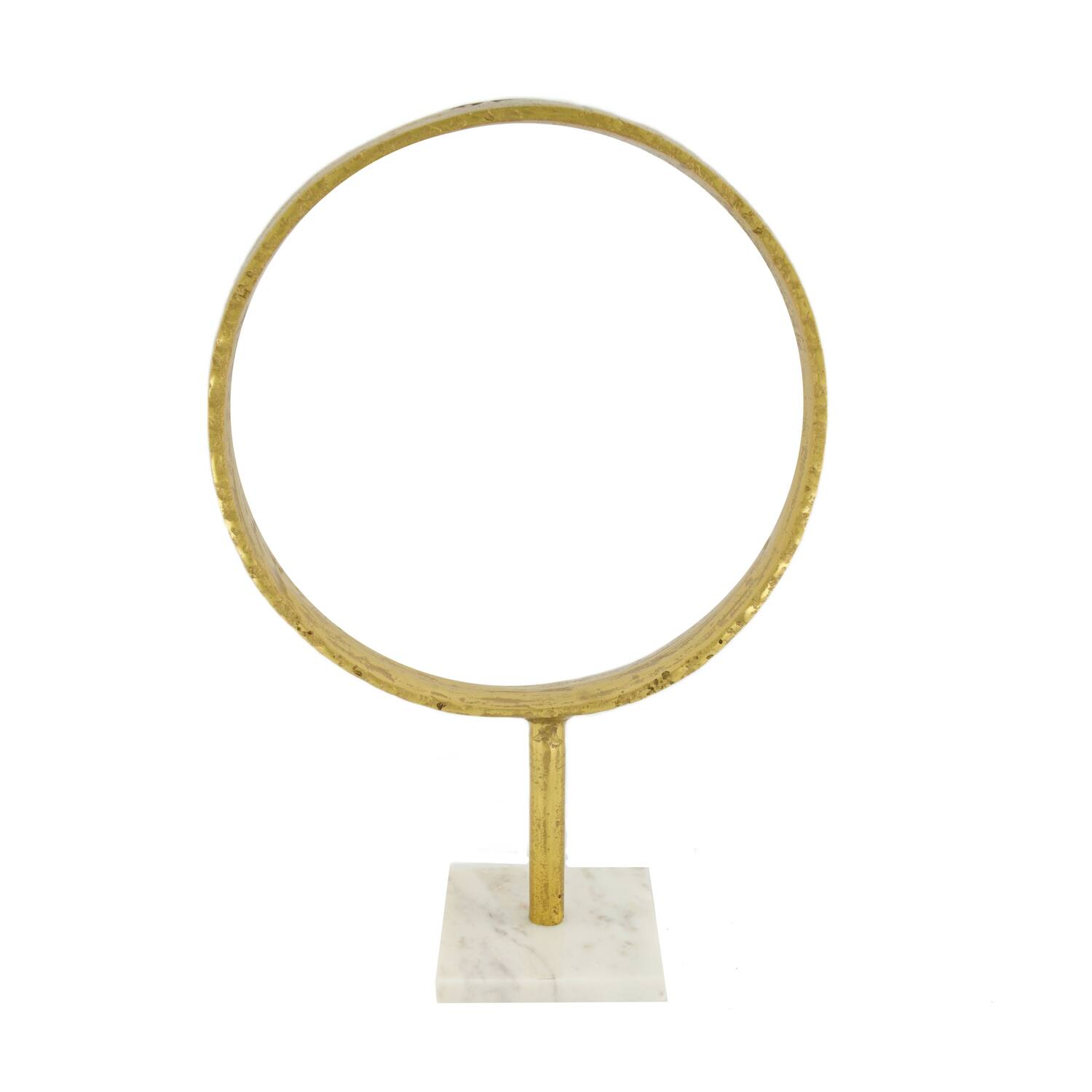 Statue ring aluminium on stand 29x11.5x43cm - Gold