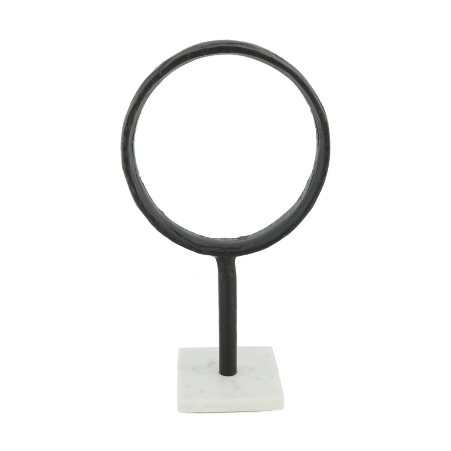 Statue ring aluminium on stand 21x11.5x34cm