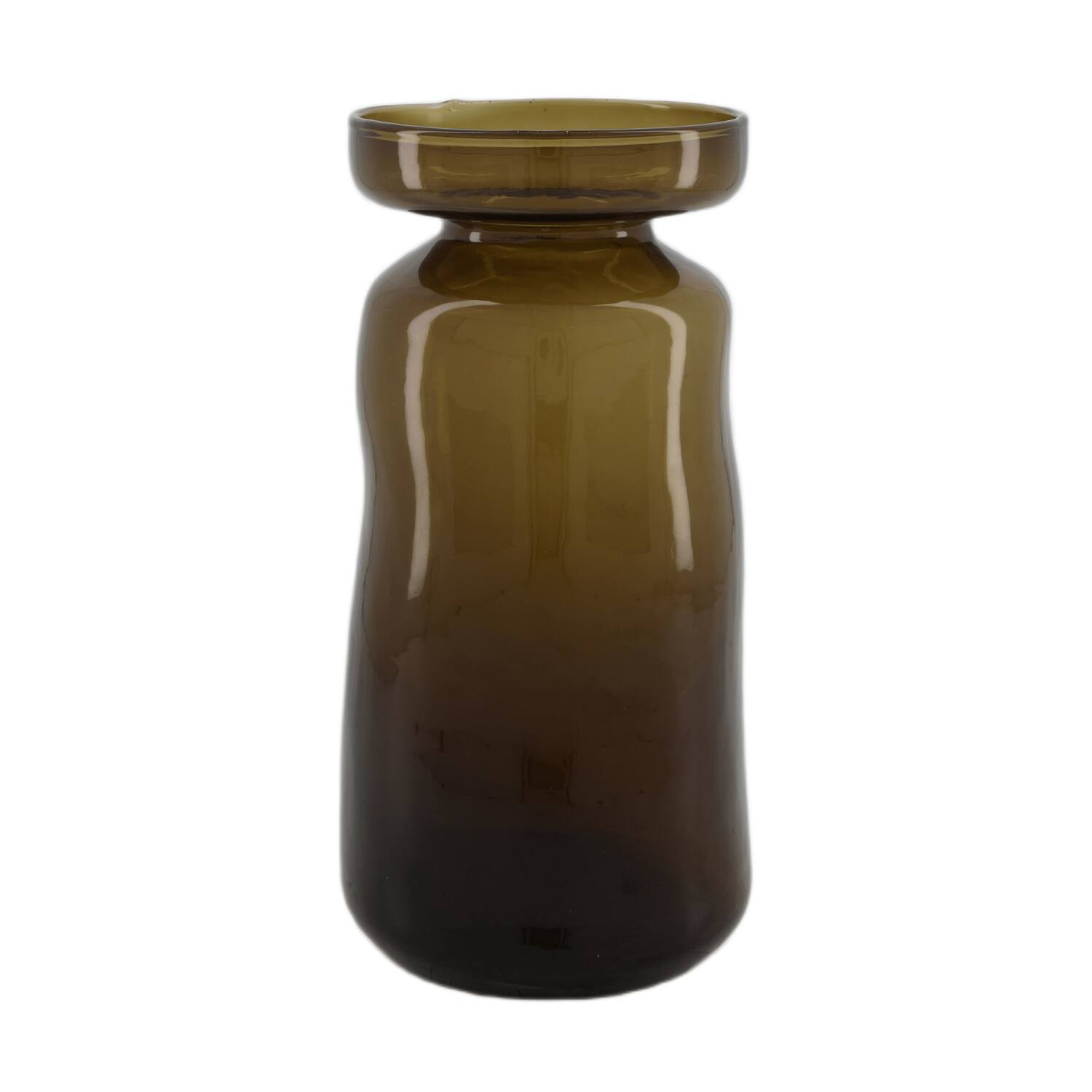 Vase glass 12x12x24cm - Brown
