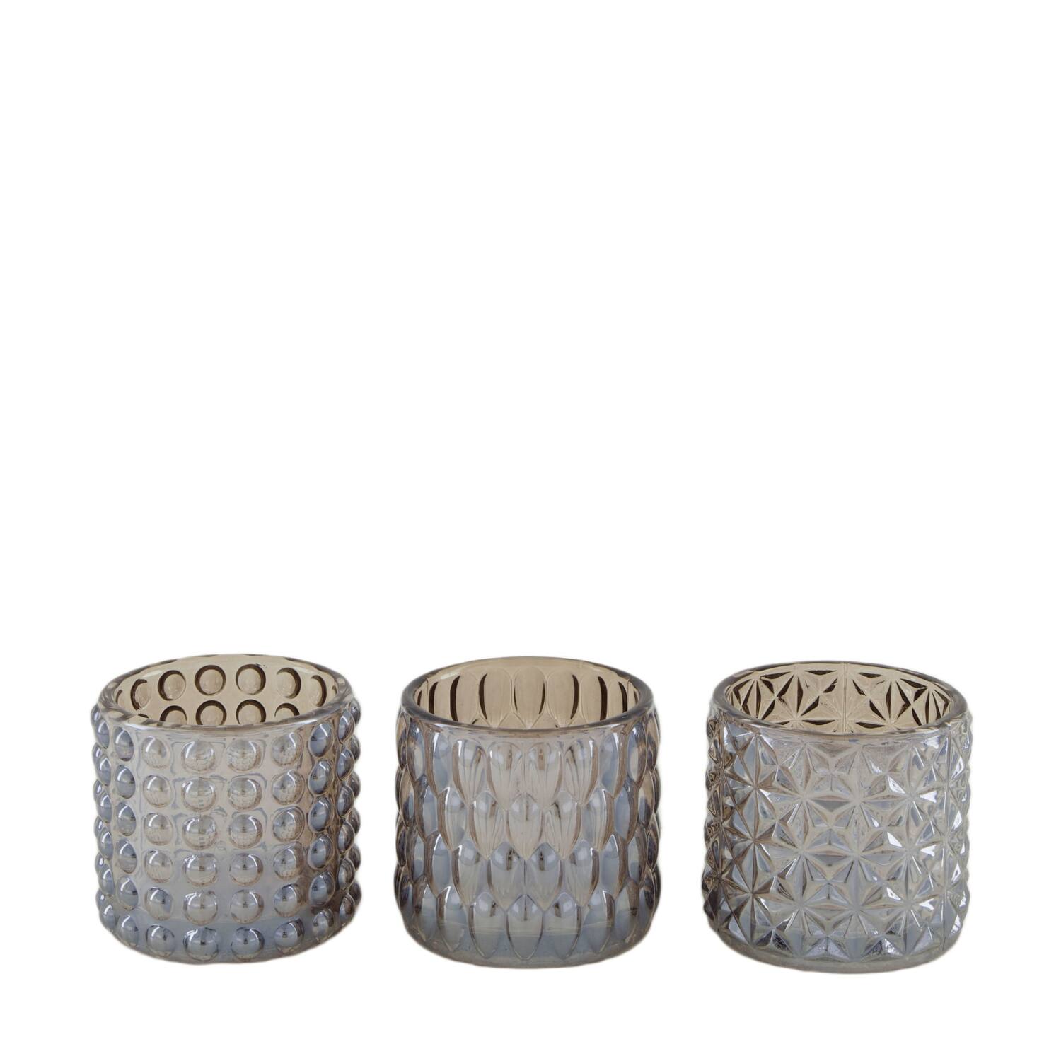 Tealight holder glass 7x7x6.8cm A/3