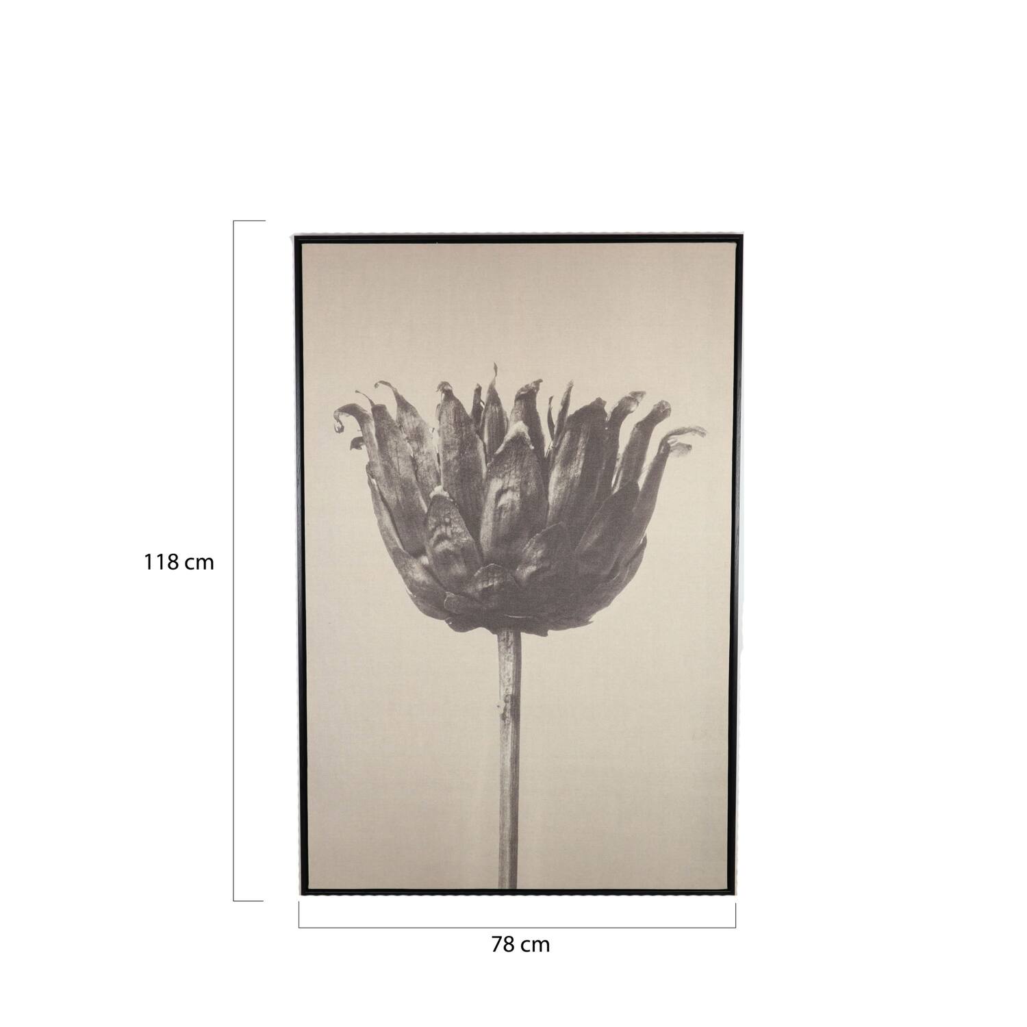Wall art flower linen 78x3.5x118cm