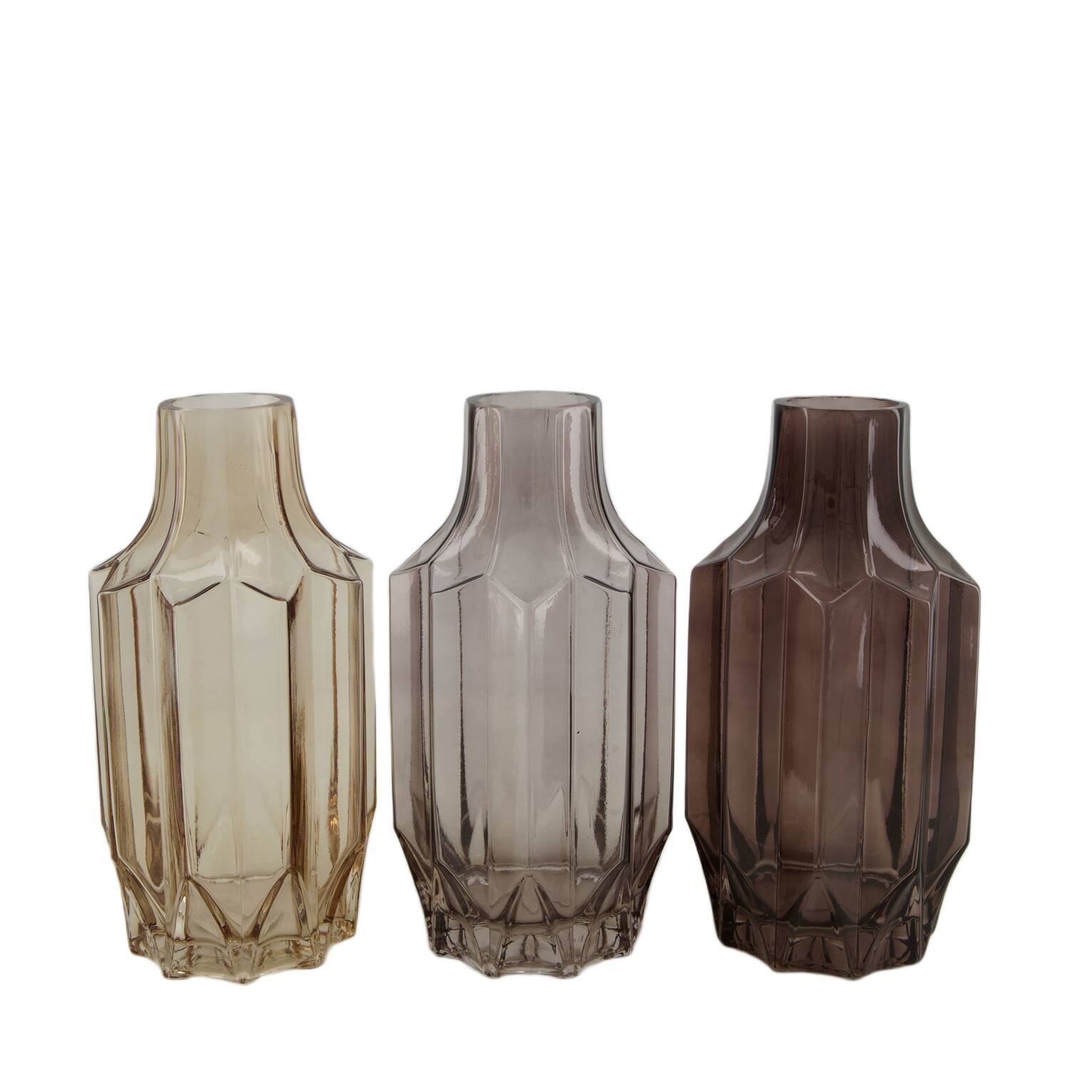 Vase glass 12x12x25cm C/3