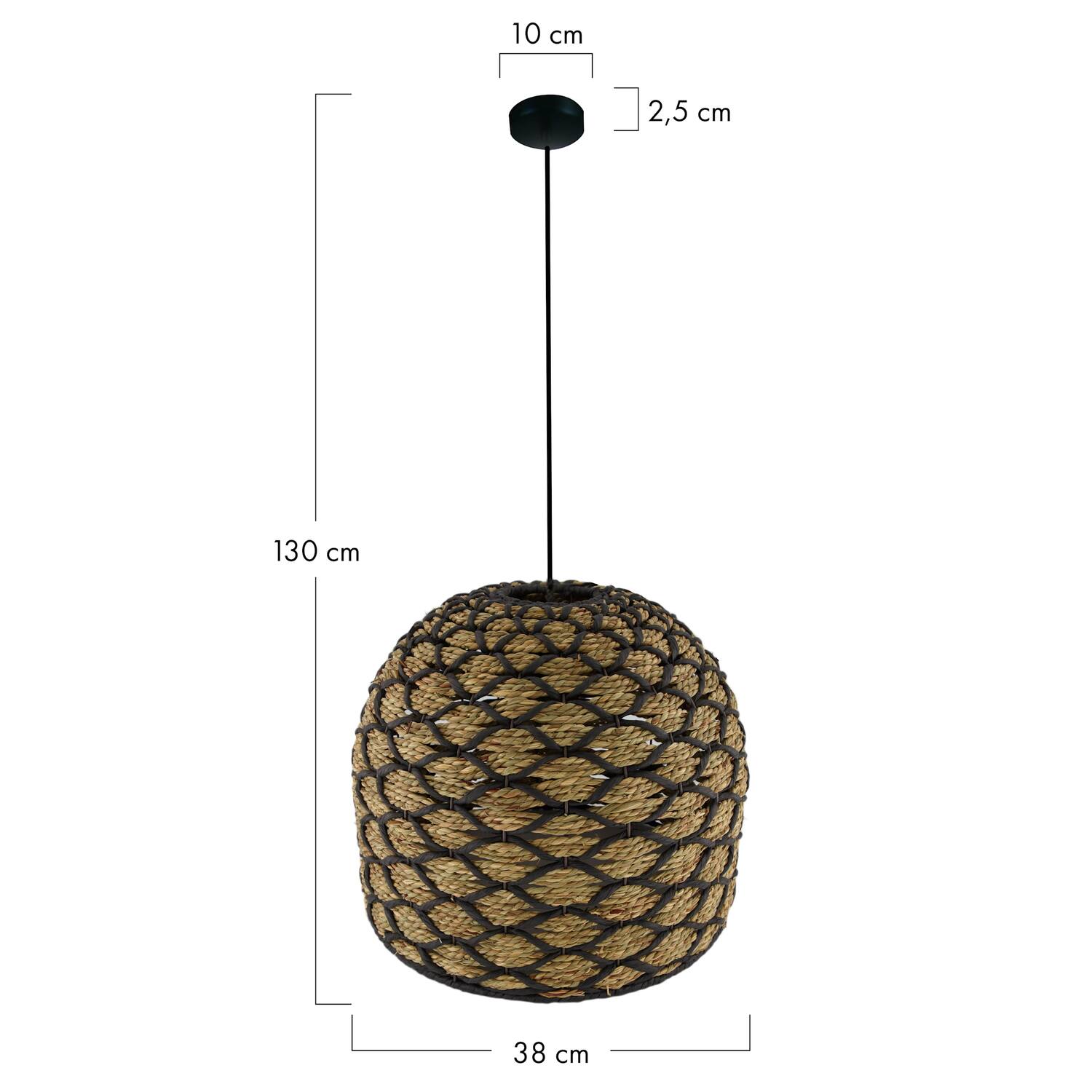 Ceiling light seagrass 38x38x30cm