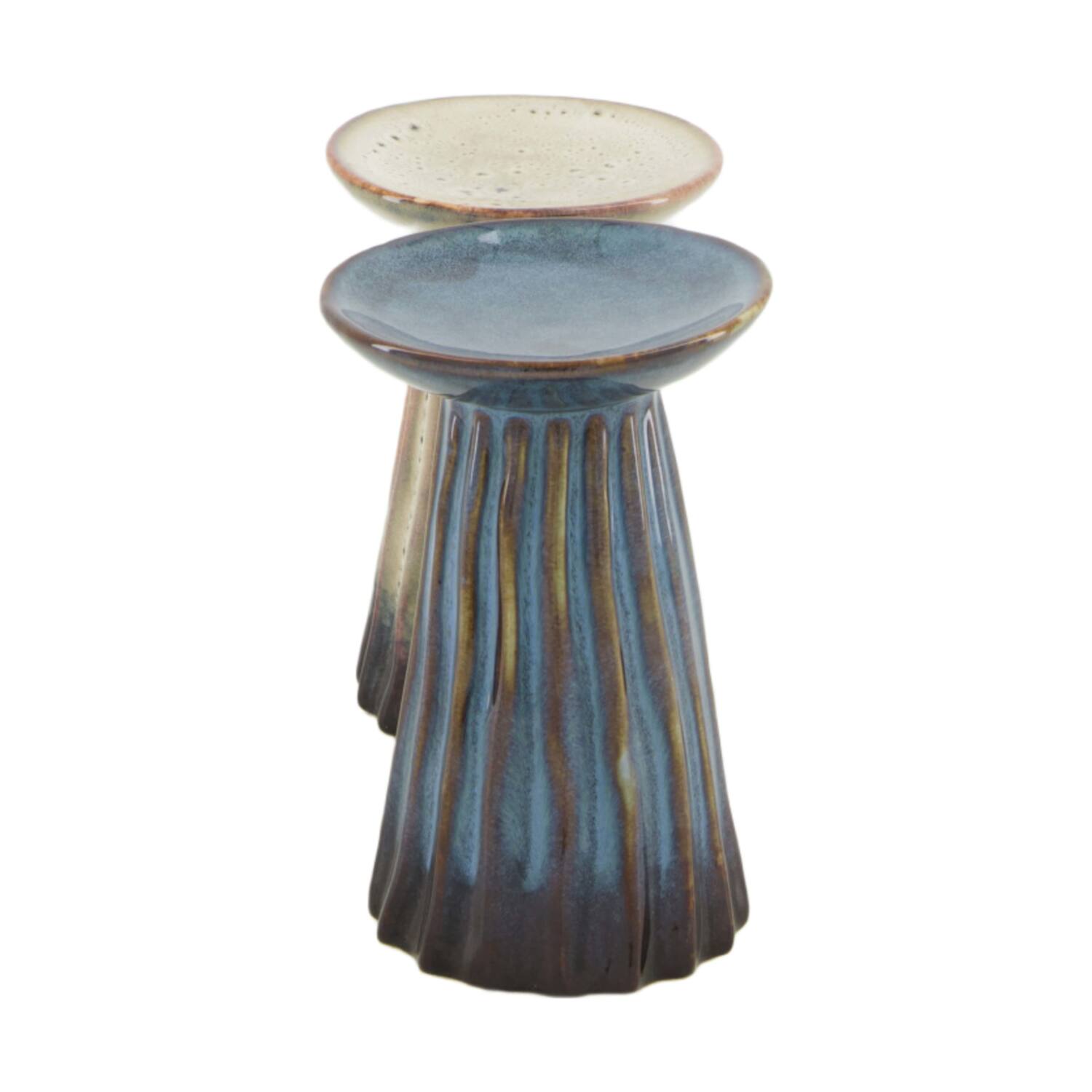 Pillar candle holder ceramic 8x8x11.9cm C2 - Grey