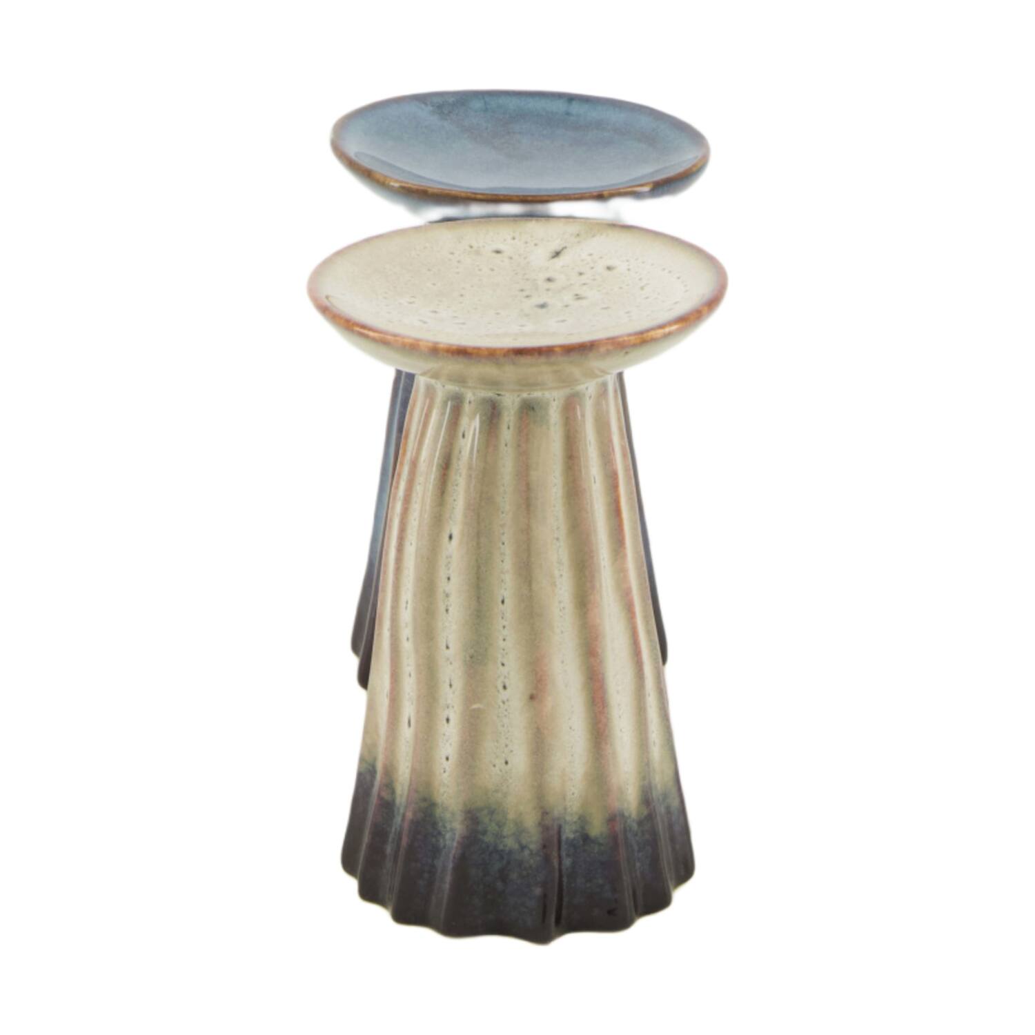 Pillar candle holder ceramic 8x8x11.9cm C2 - Grey