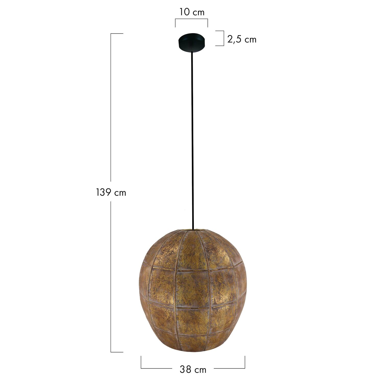 Hanglamp Luxor - Metaal - 38x38x39cm - Goud