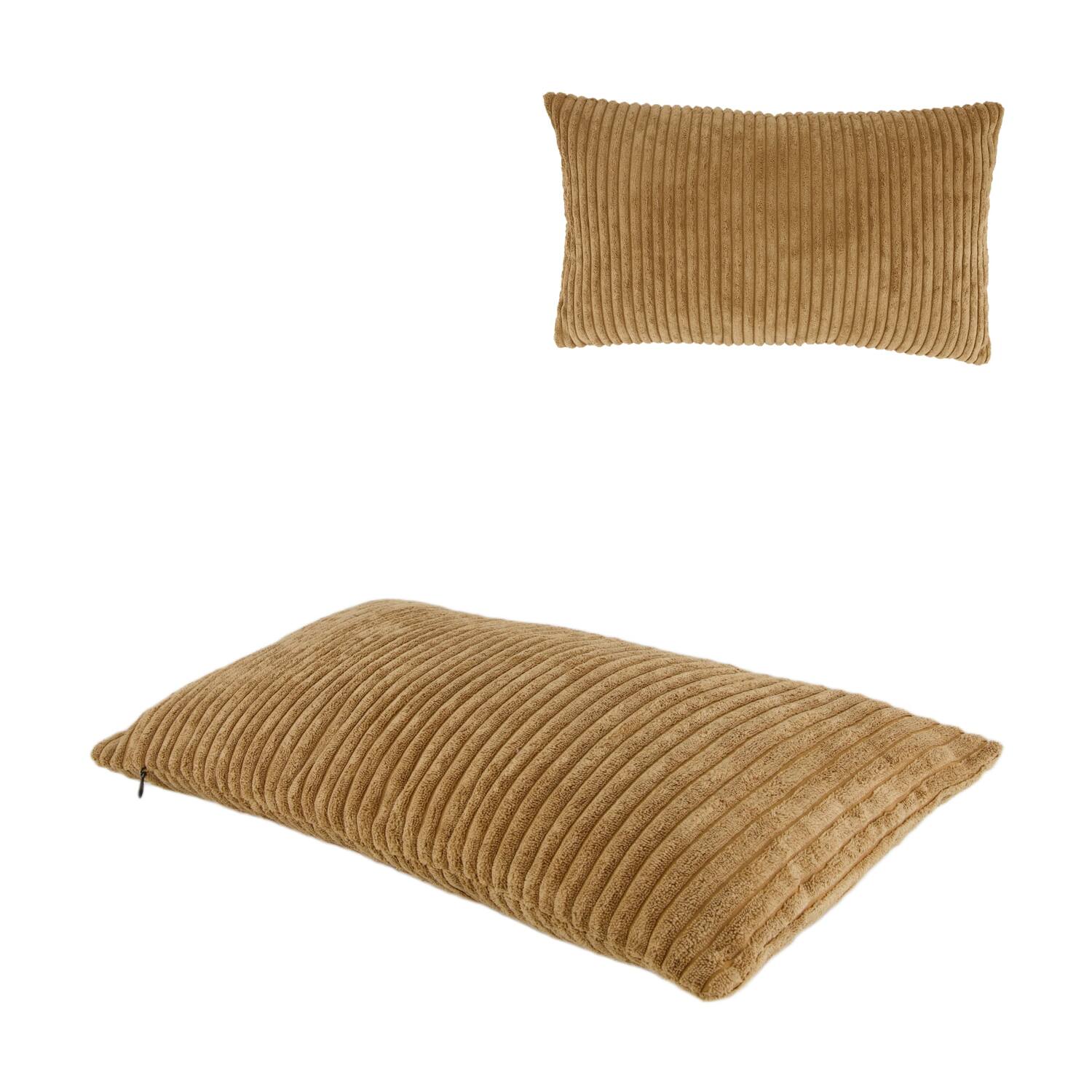 Cushion ribbed polyester 30x50x8cm