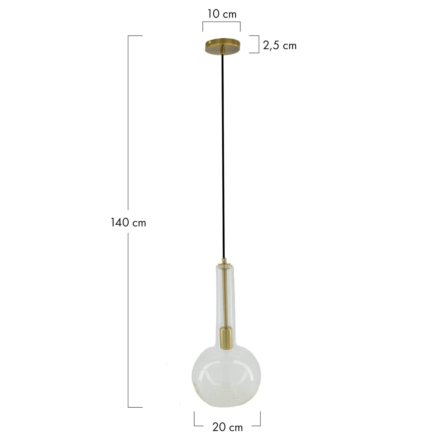 Ceiling light glass 20x20x40cm