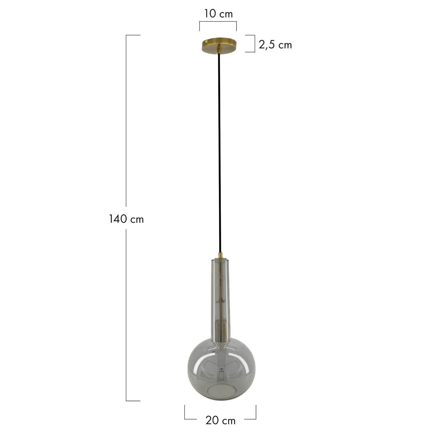 Ceiling light glass 20x20x40cm