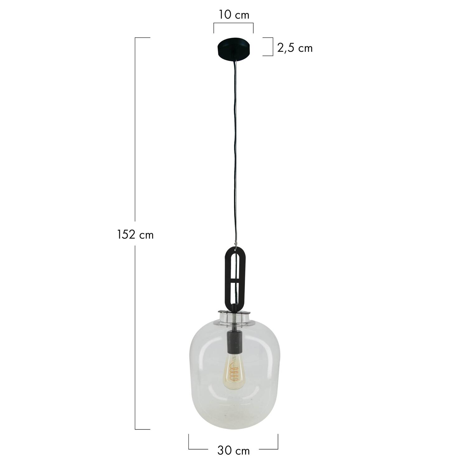 Ceiling light glass 30x30x52cm