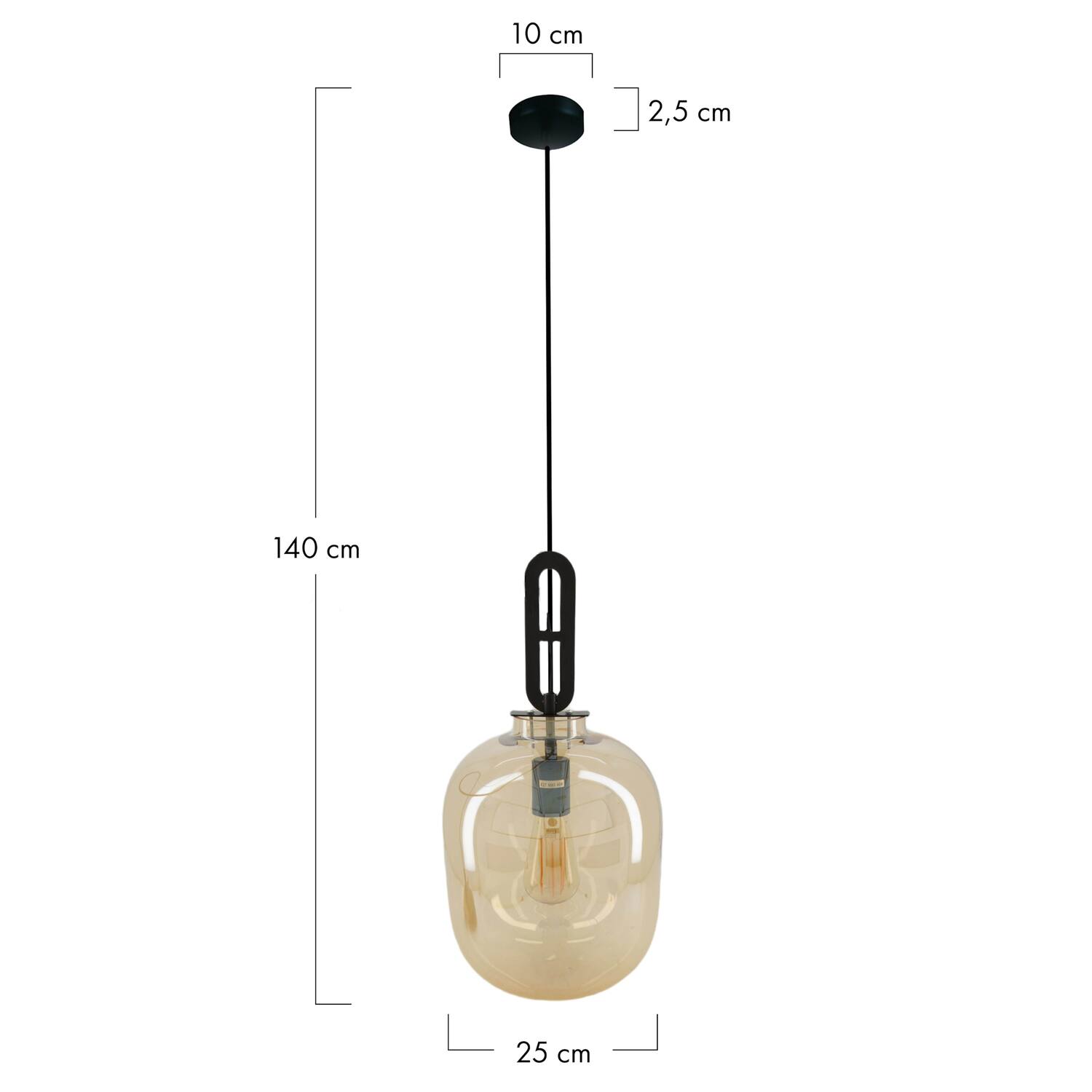 Ceiling light glass 25x25x40cm