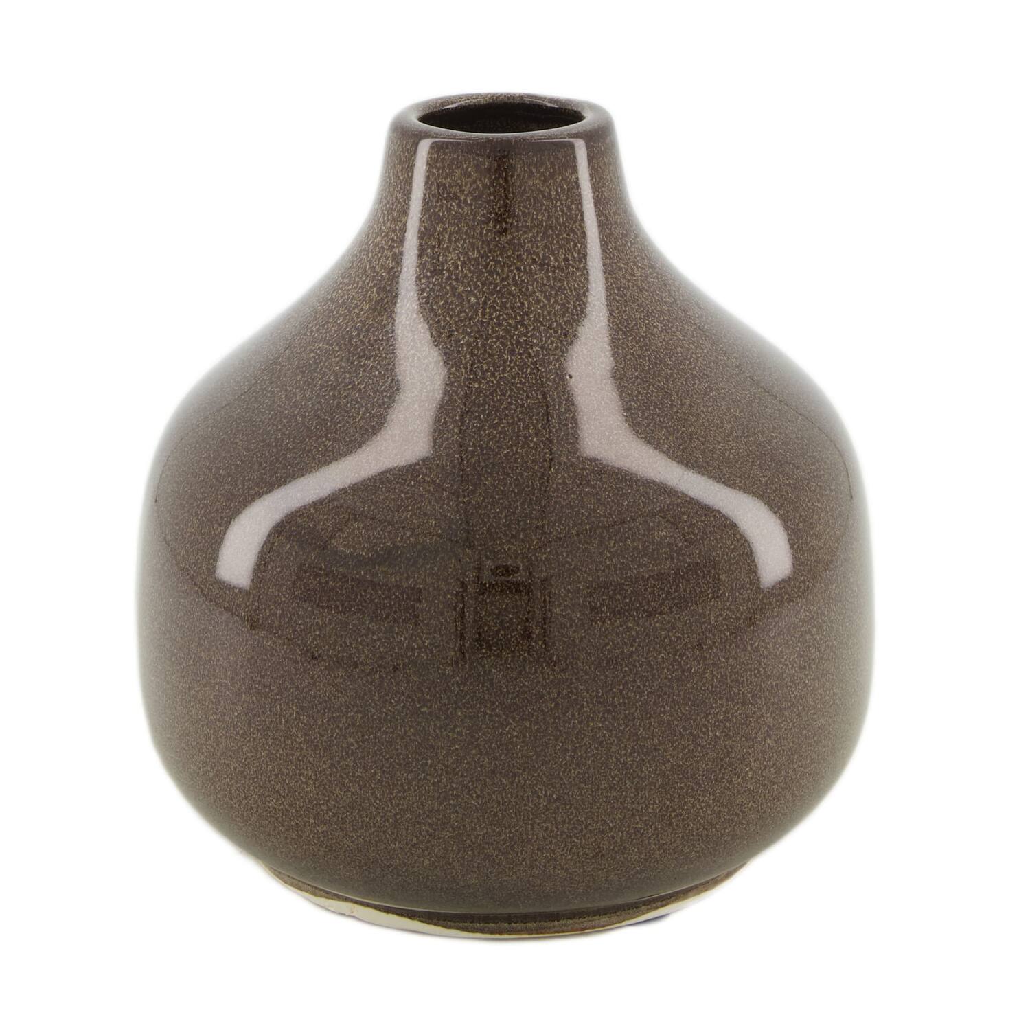 Vase ceramic 17.5x17.5x17.5cm - Brown