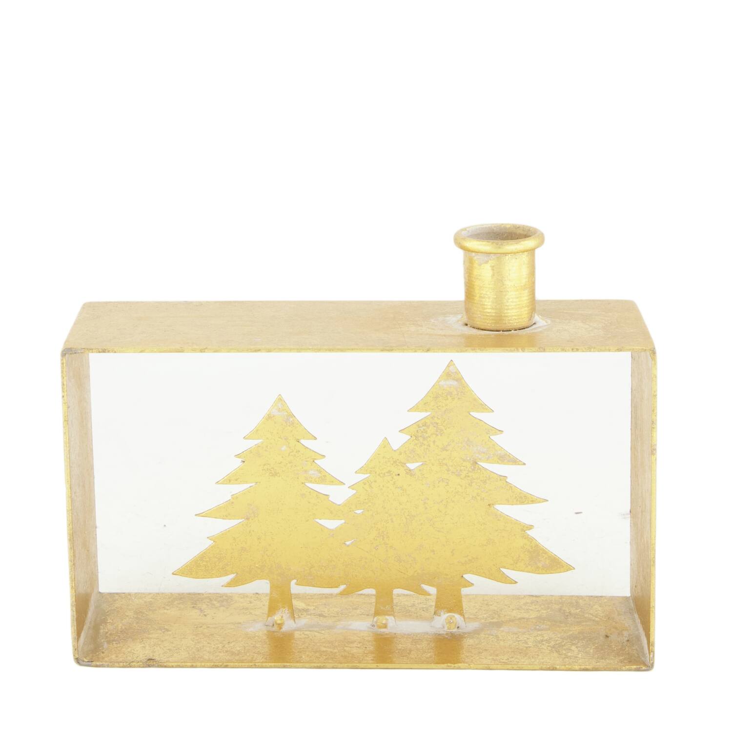 Dinnercandle holder trees metal 18x6x13.5cm