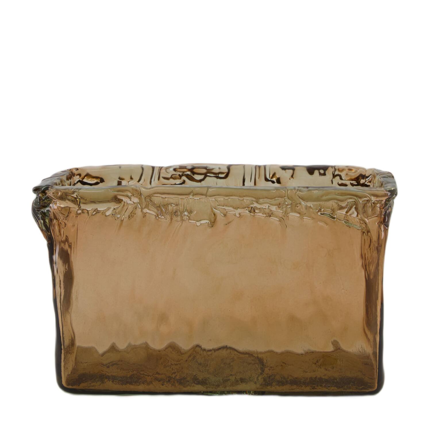 Vaas Anzio - Gerecycled glas - 33x13x20cm - Bruin