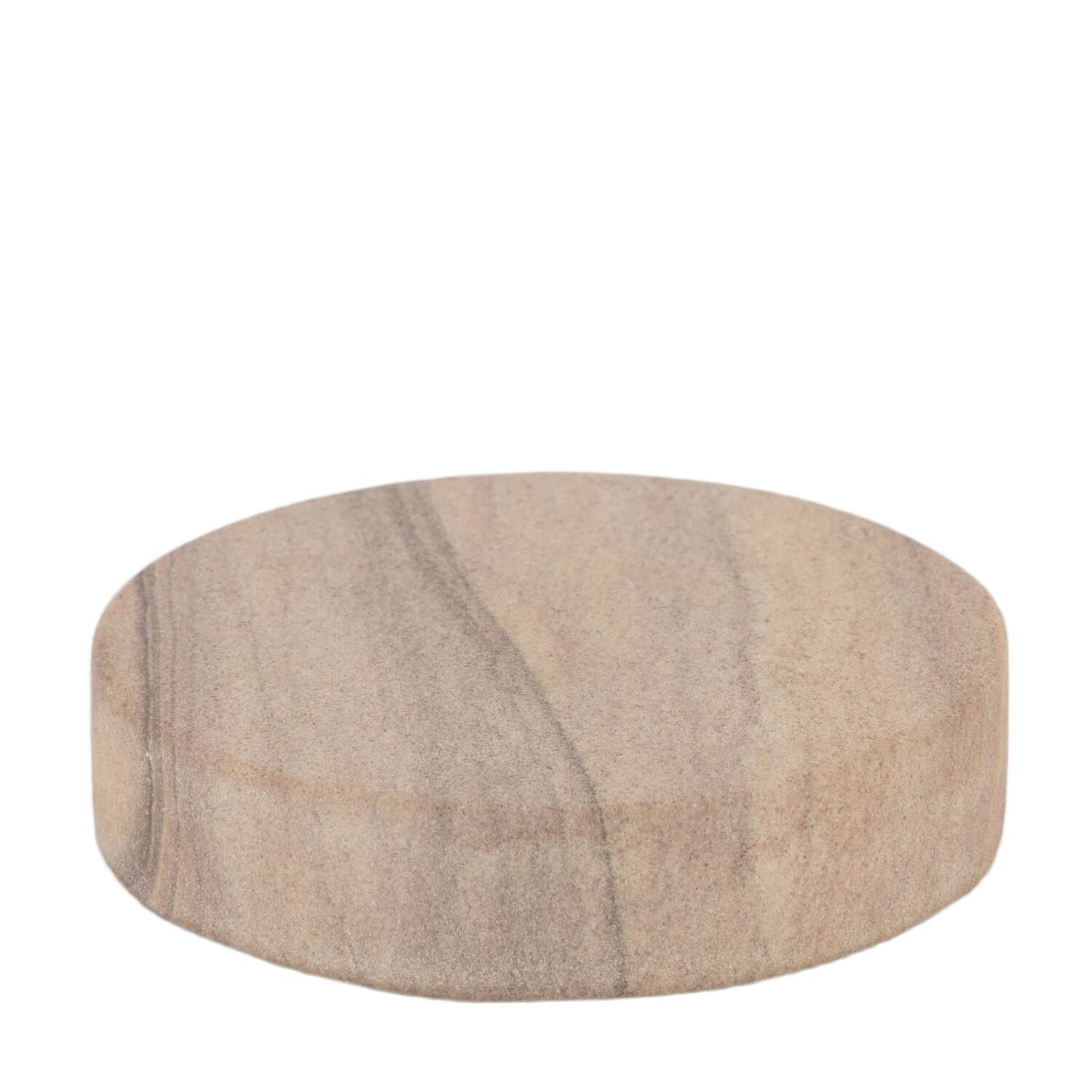 Coaster round sand stone 9x9x2cm - Multi