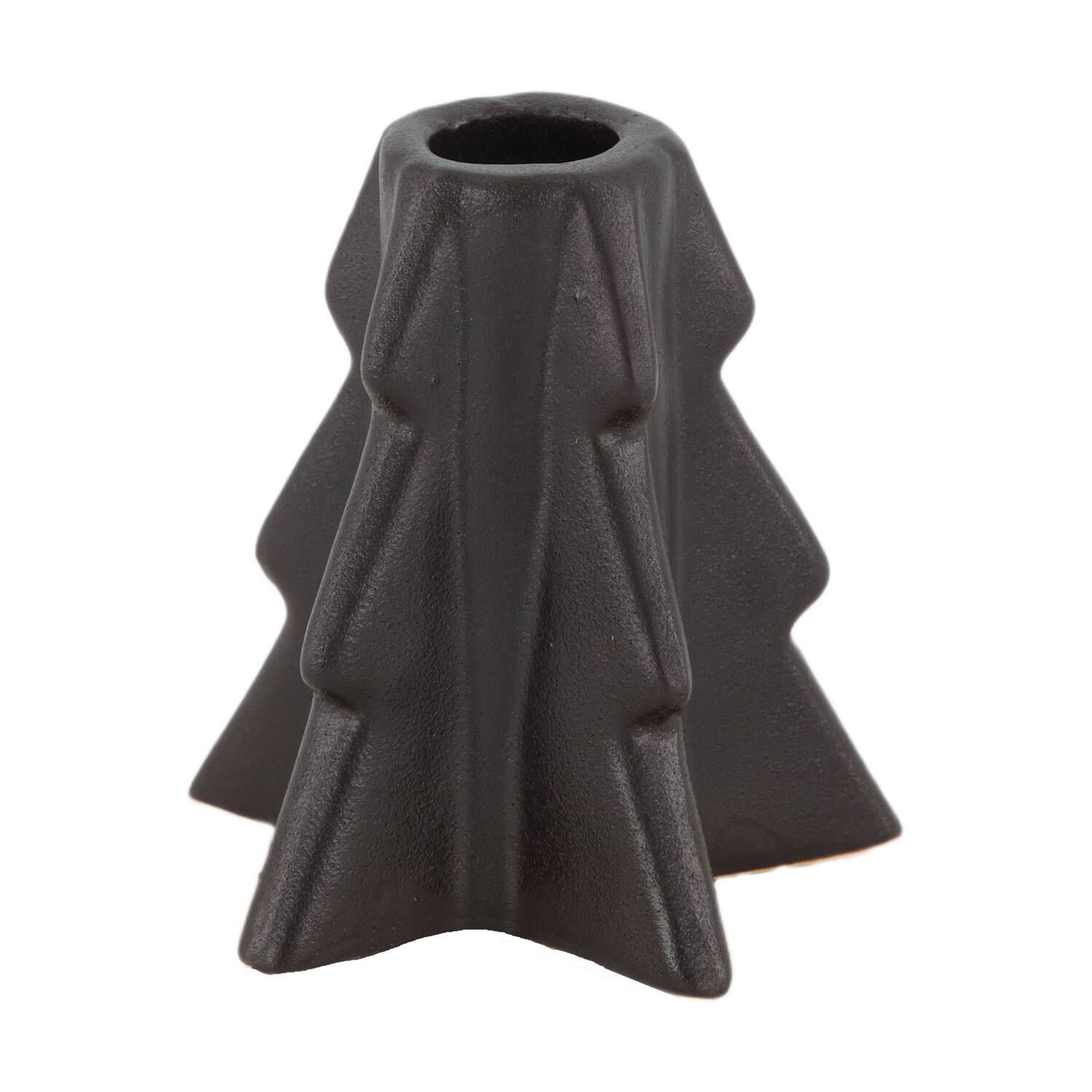 Dinnercandle holder tree ceramic 10x10x10.5cm - Black