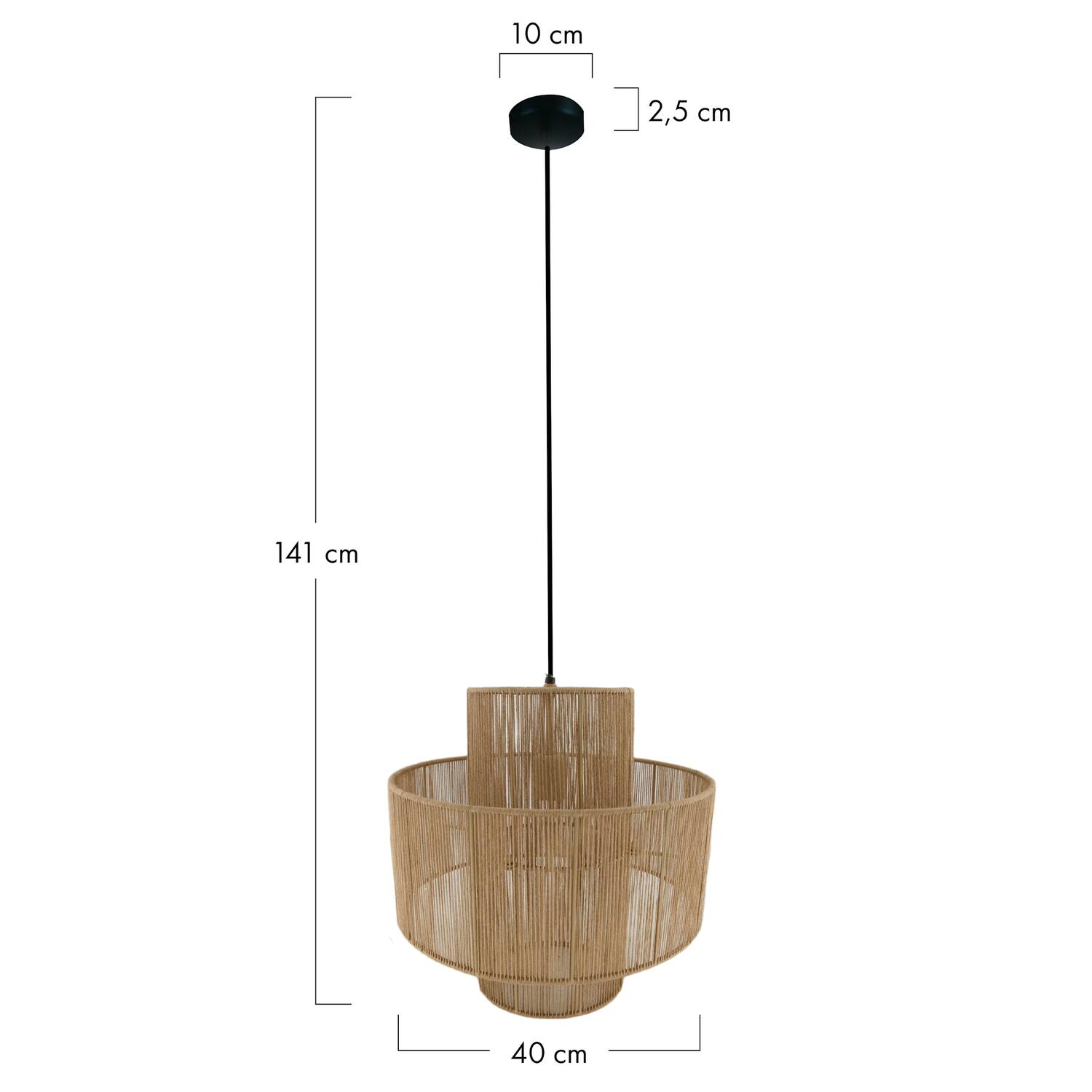 Ceiling light jute 40x40x41cm - Natural