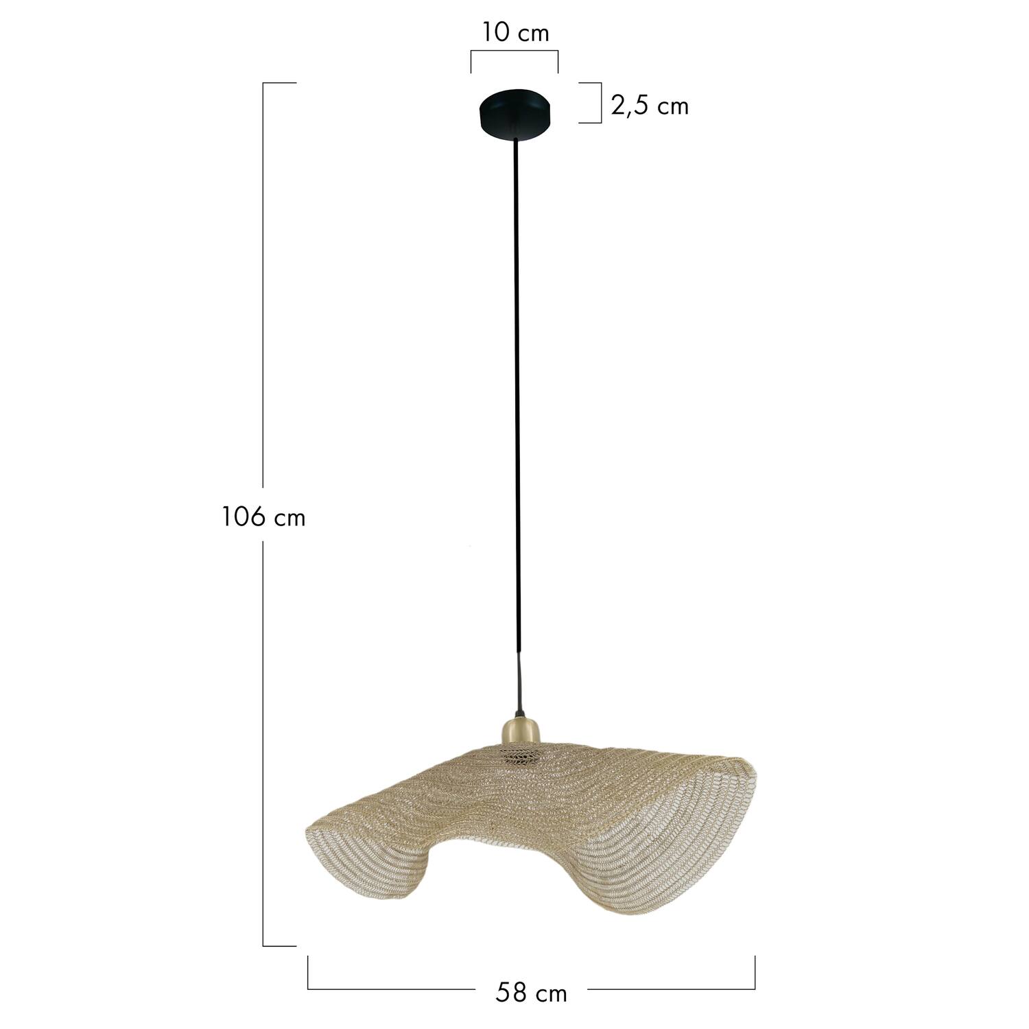 Ceiling light metal 58x58x6cm - Gold