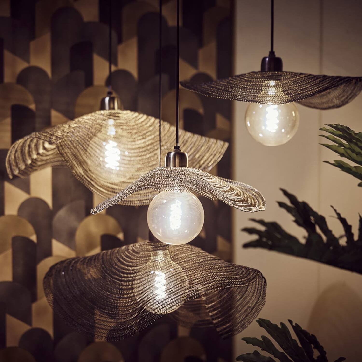 Ceiling light metal 58x58x6cm - Gold