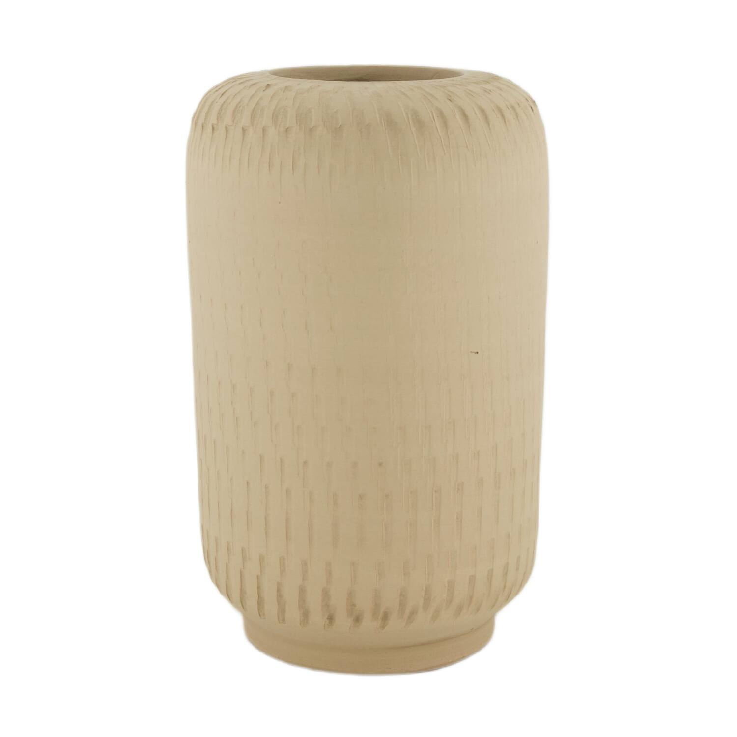 Vase terracotta 14x14x24cm - Cream