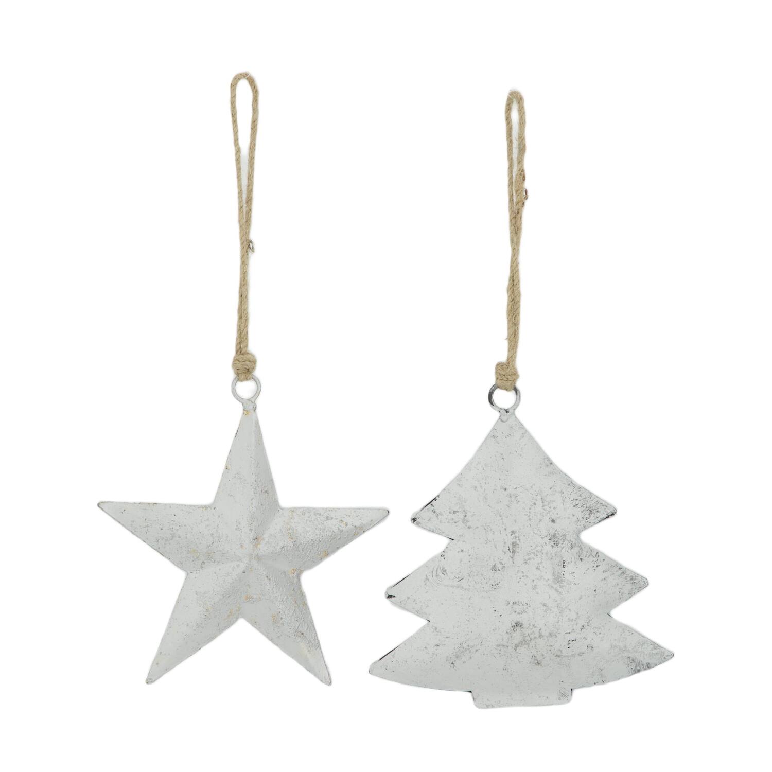 Hanger star / tree metal 14x5x14cm A/2