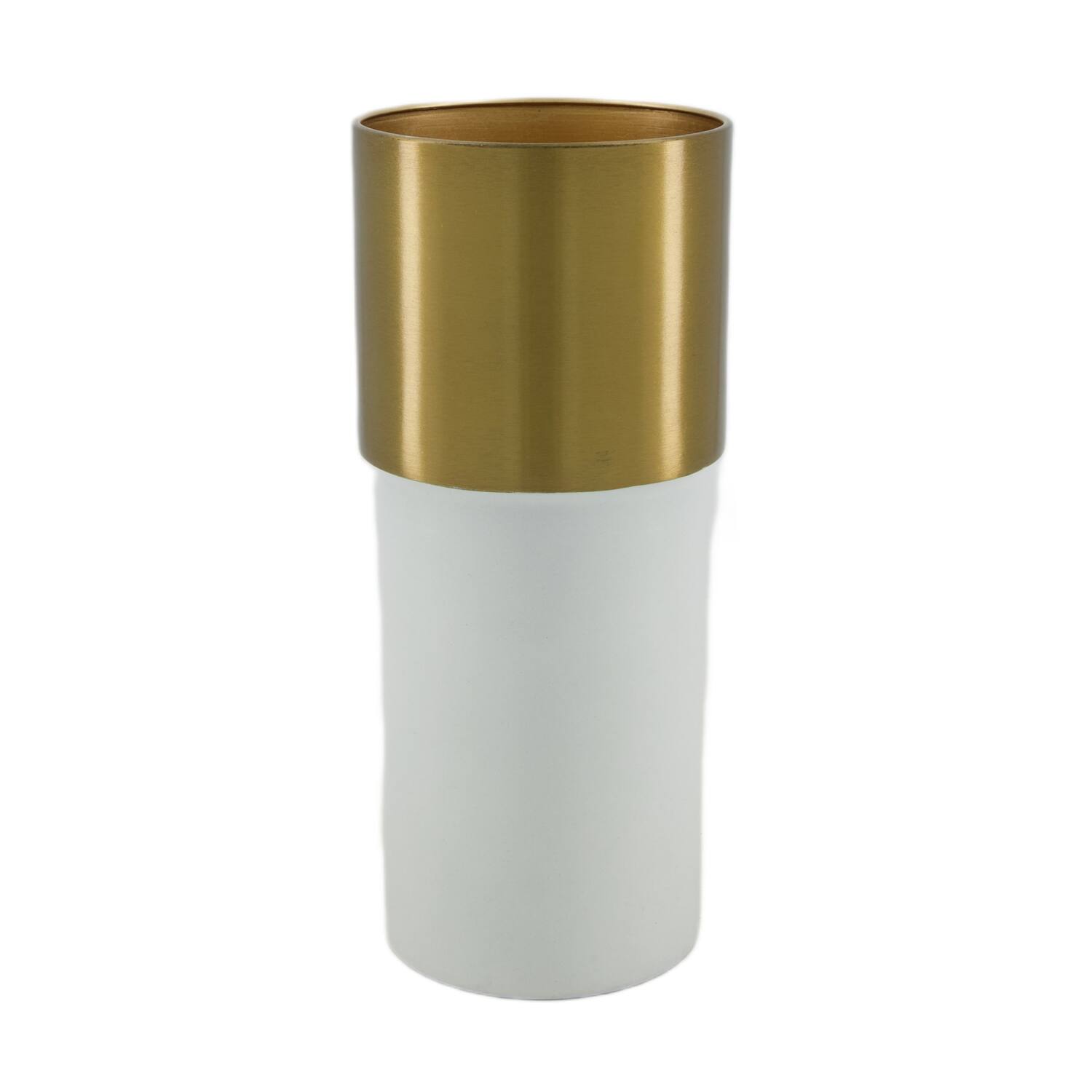Vase metal 11x9.5x25.5cm - White