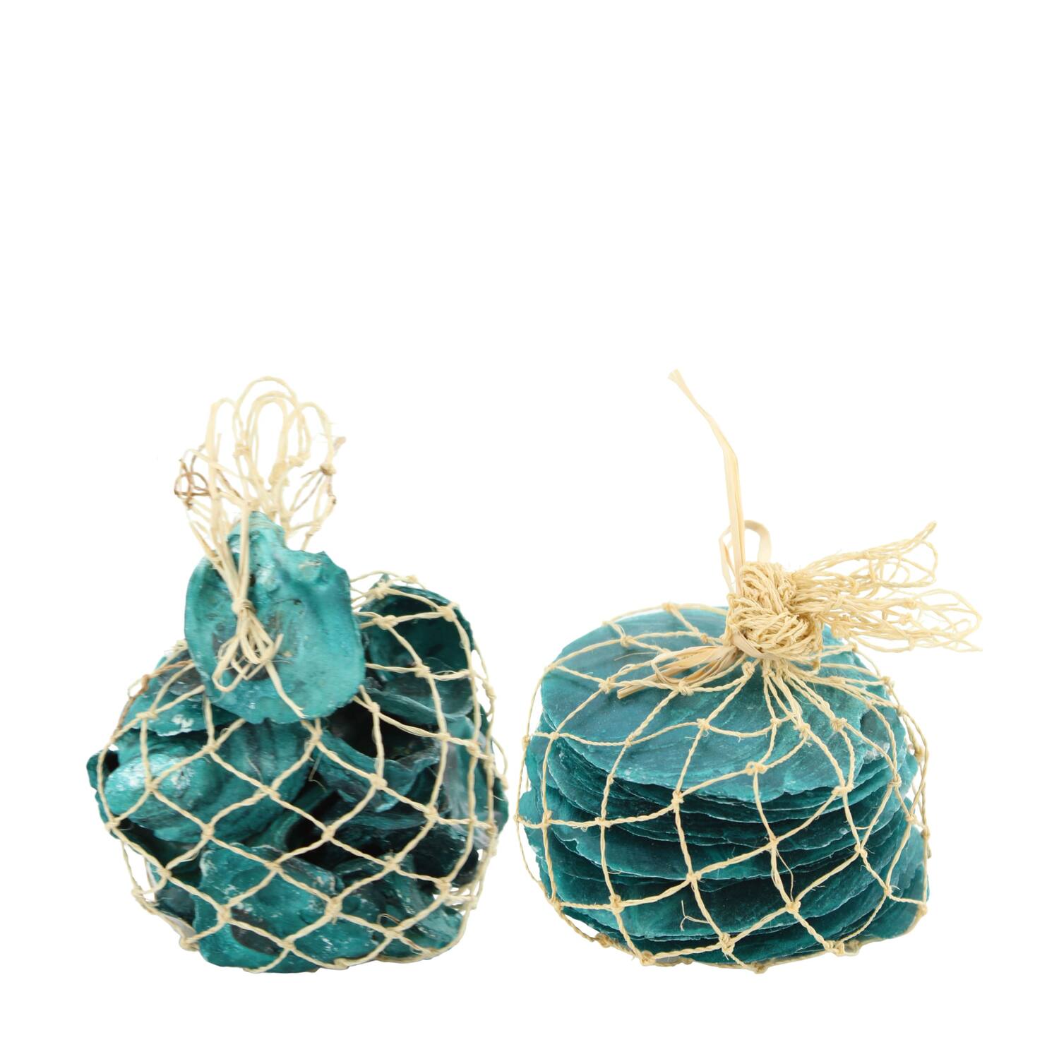 Shell in net oyster / capiz 9x9x7.5cm 250gr A/2