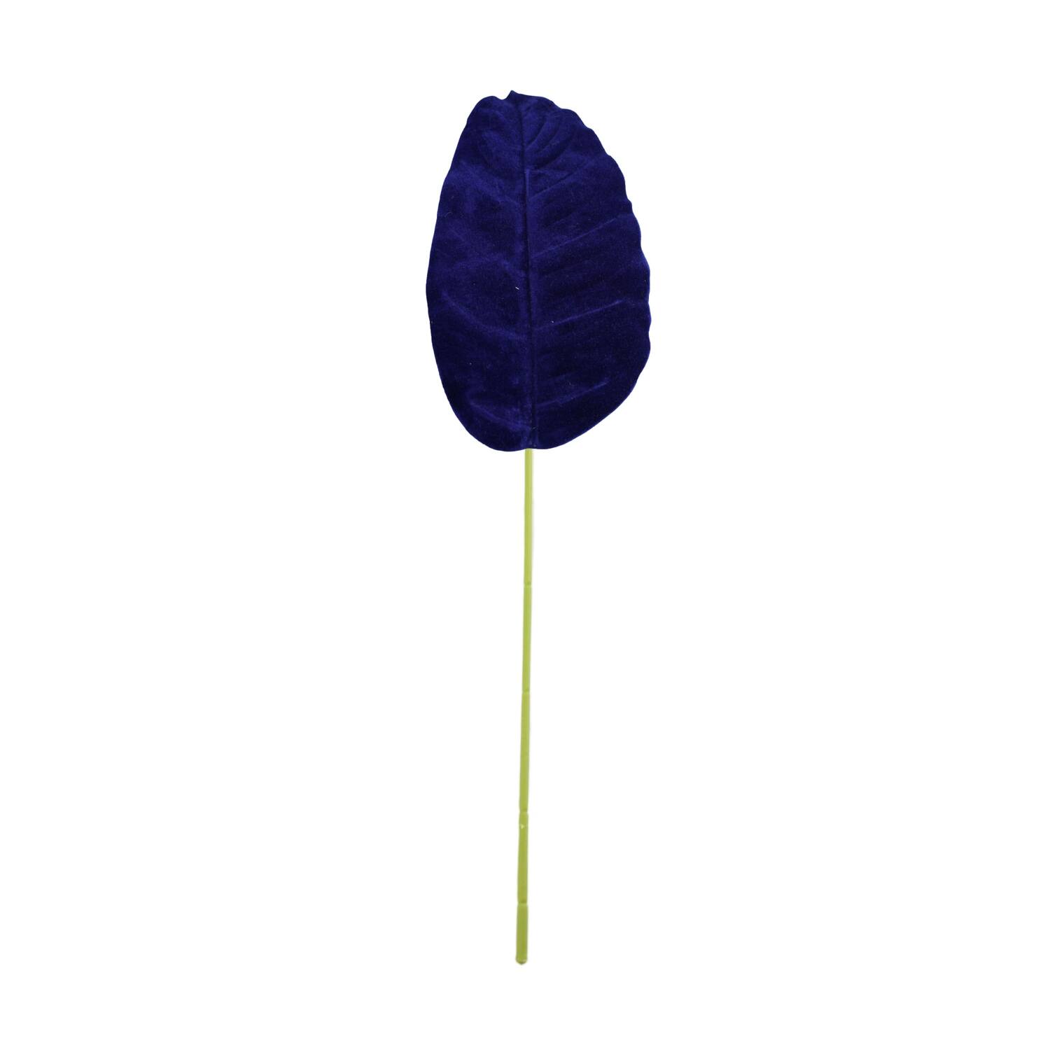 Leaf velvet 77x20x0.1cm - Blue