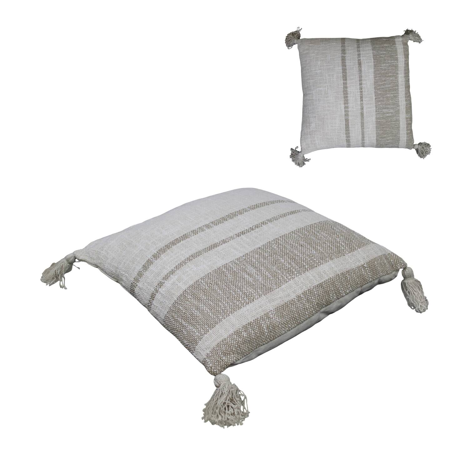 Cushion striped cotton 45x45x8cm