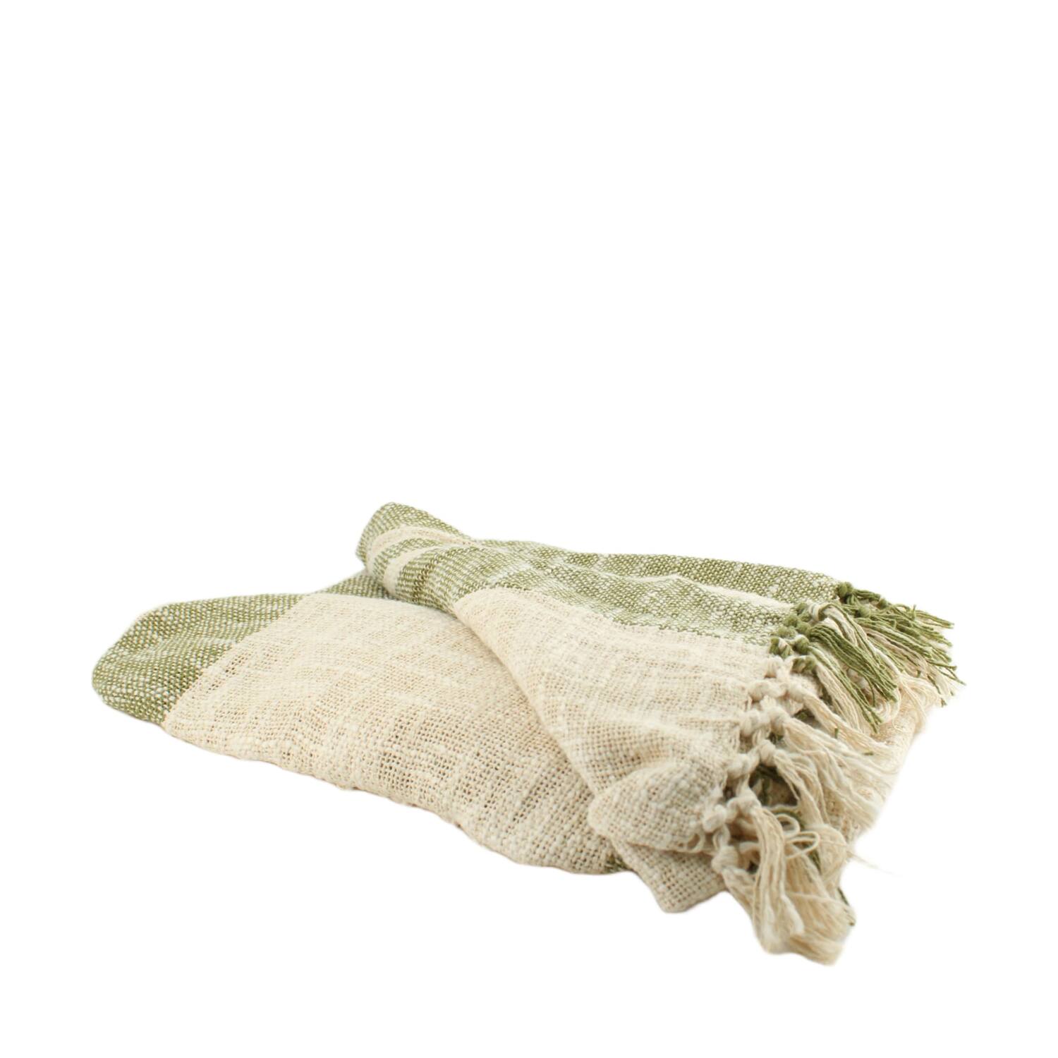Plaid cotton 125x150x0.5cm - Green