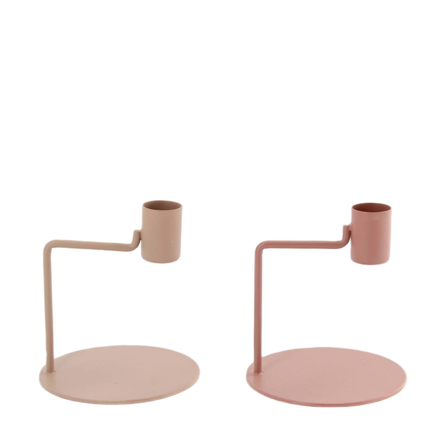 Dinnercandle holder metal 9.5x9.5x10cm C/2