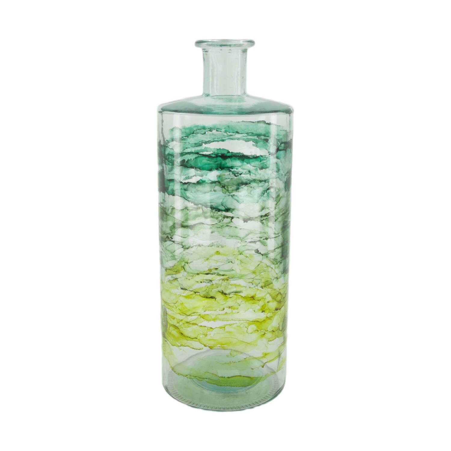 Bottle recycled glass 15x15x40cm