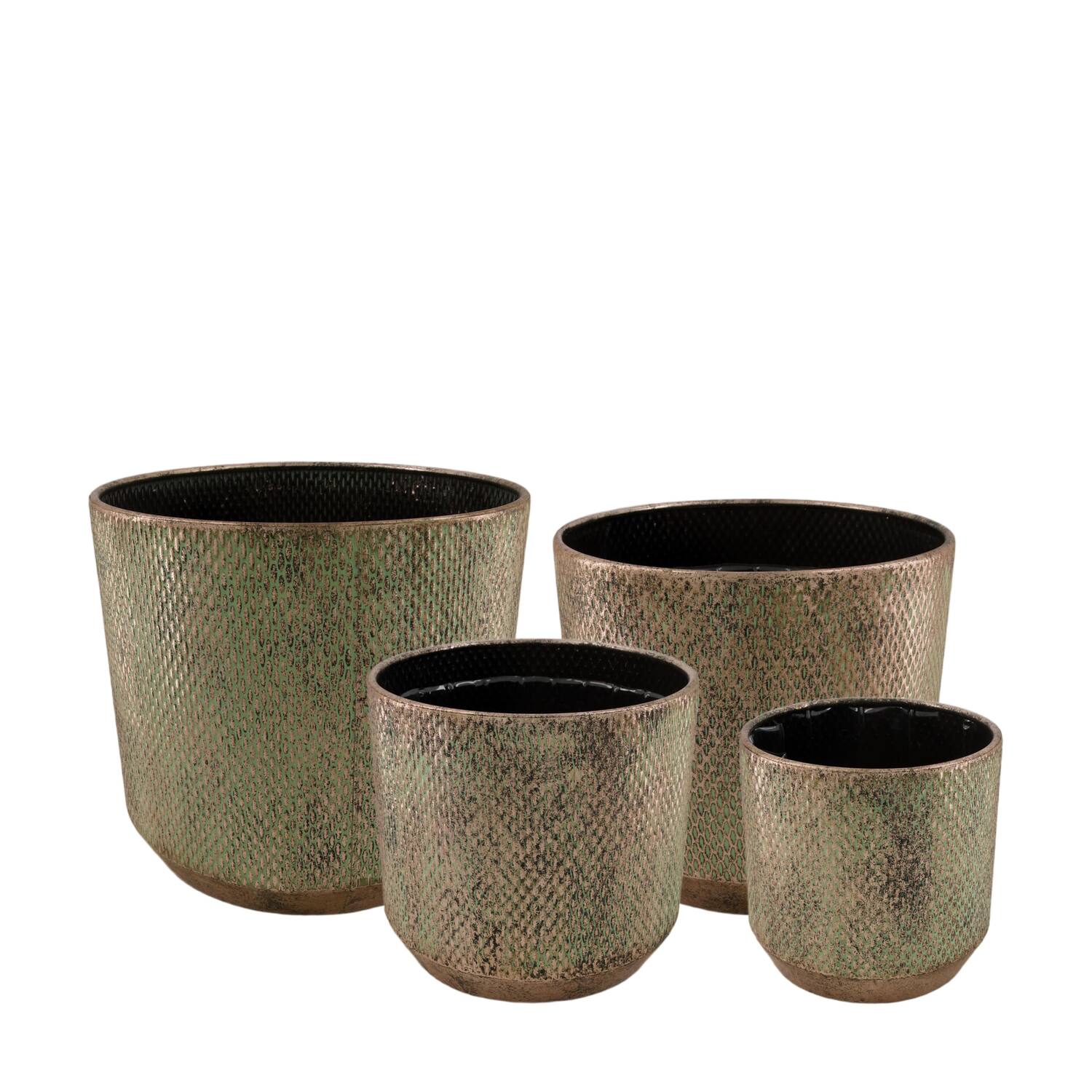 Planter metal with plastic 36.5x36.5x33.5cm S/4