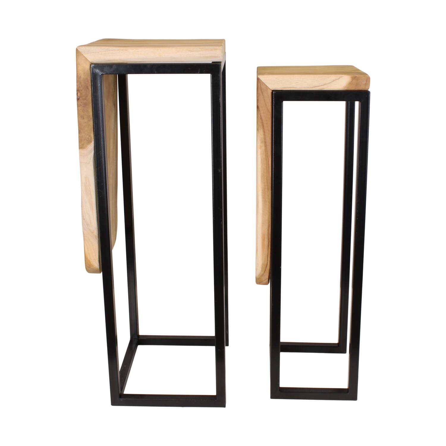 Side table teak wood 29x28x77cm S2 - Natural