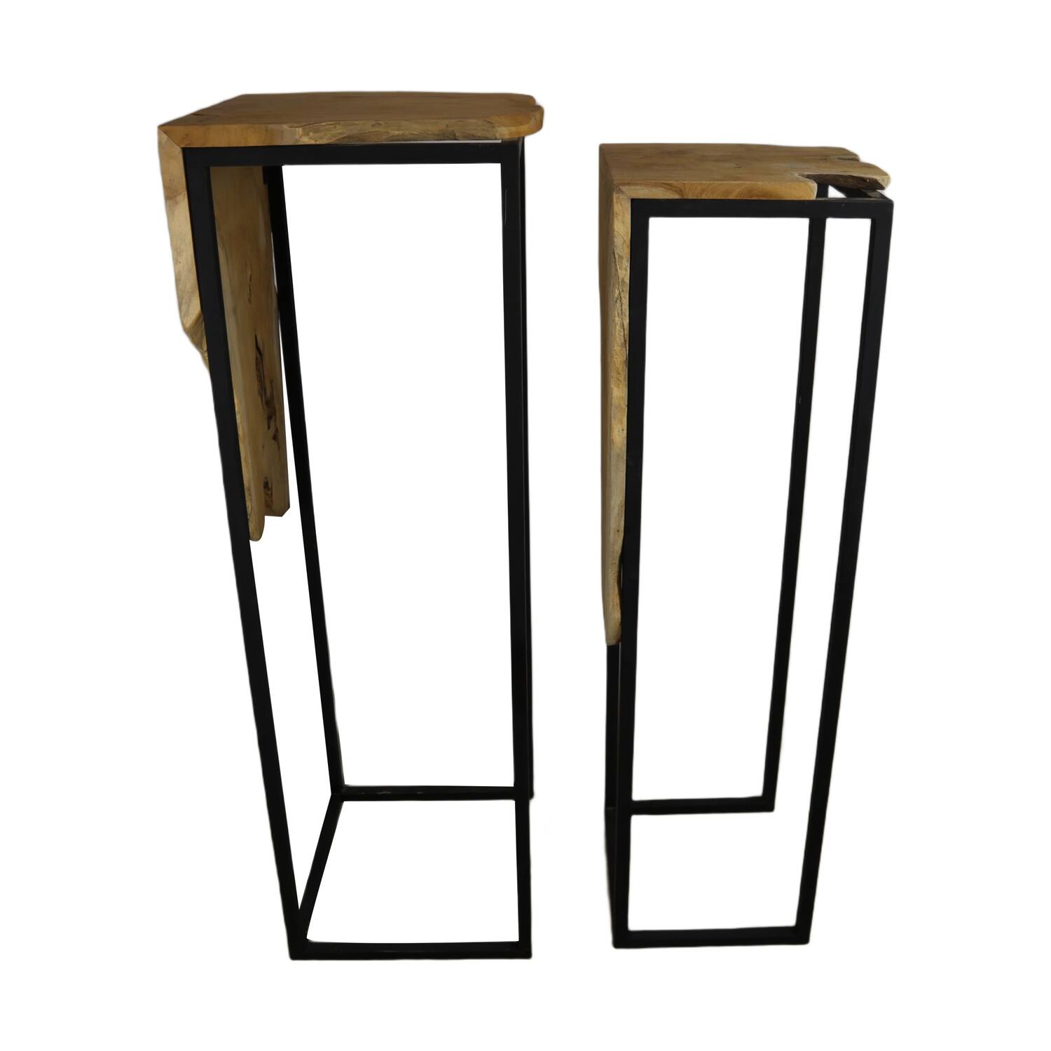 Side table teak wood 39x38x117.5cm S2 - Natural