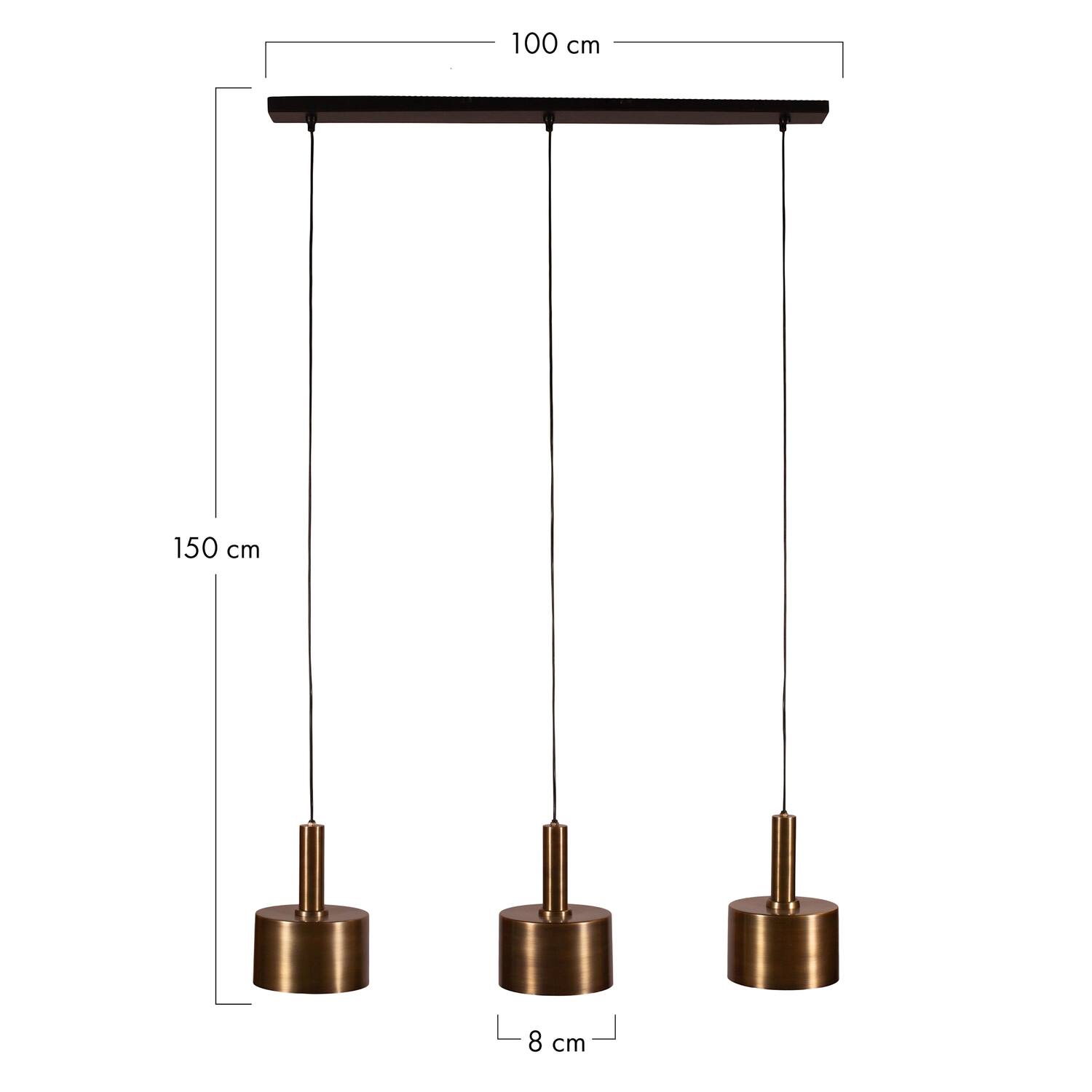 Ceiling light metal 100x8x150cm - Gold