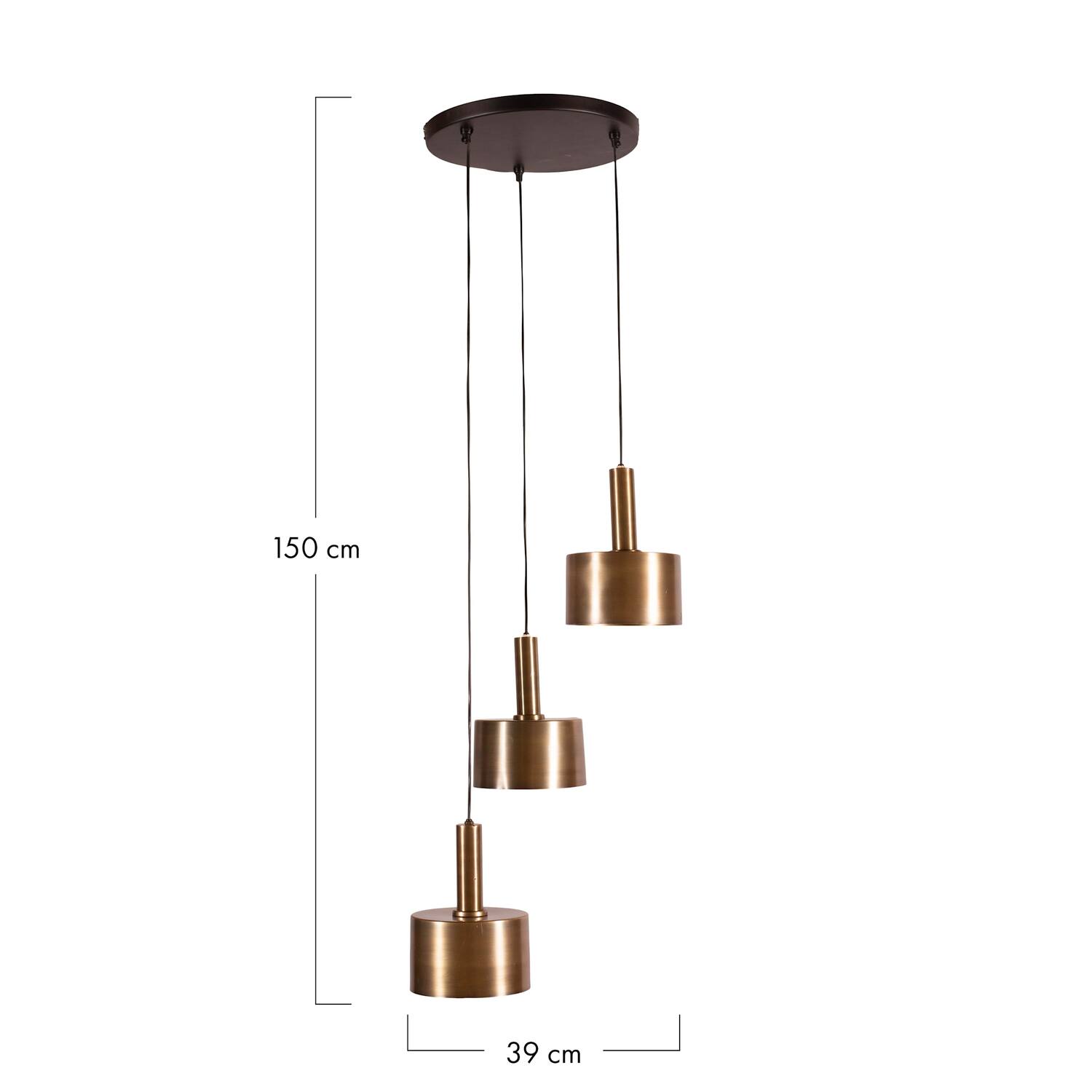 Ceiling light metal 39x39x150cm - Gold