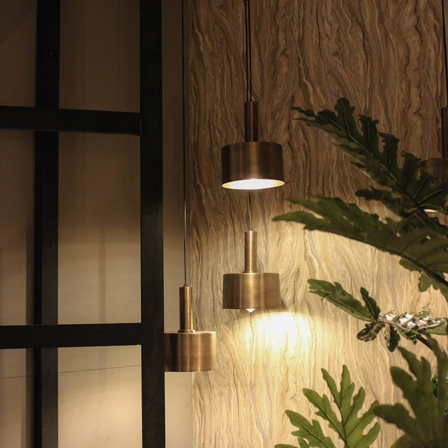 Ceiling light metal 39x39x150cm - Gold