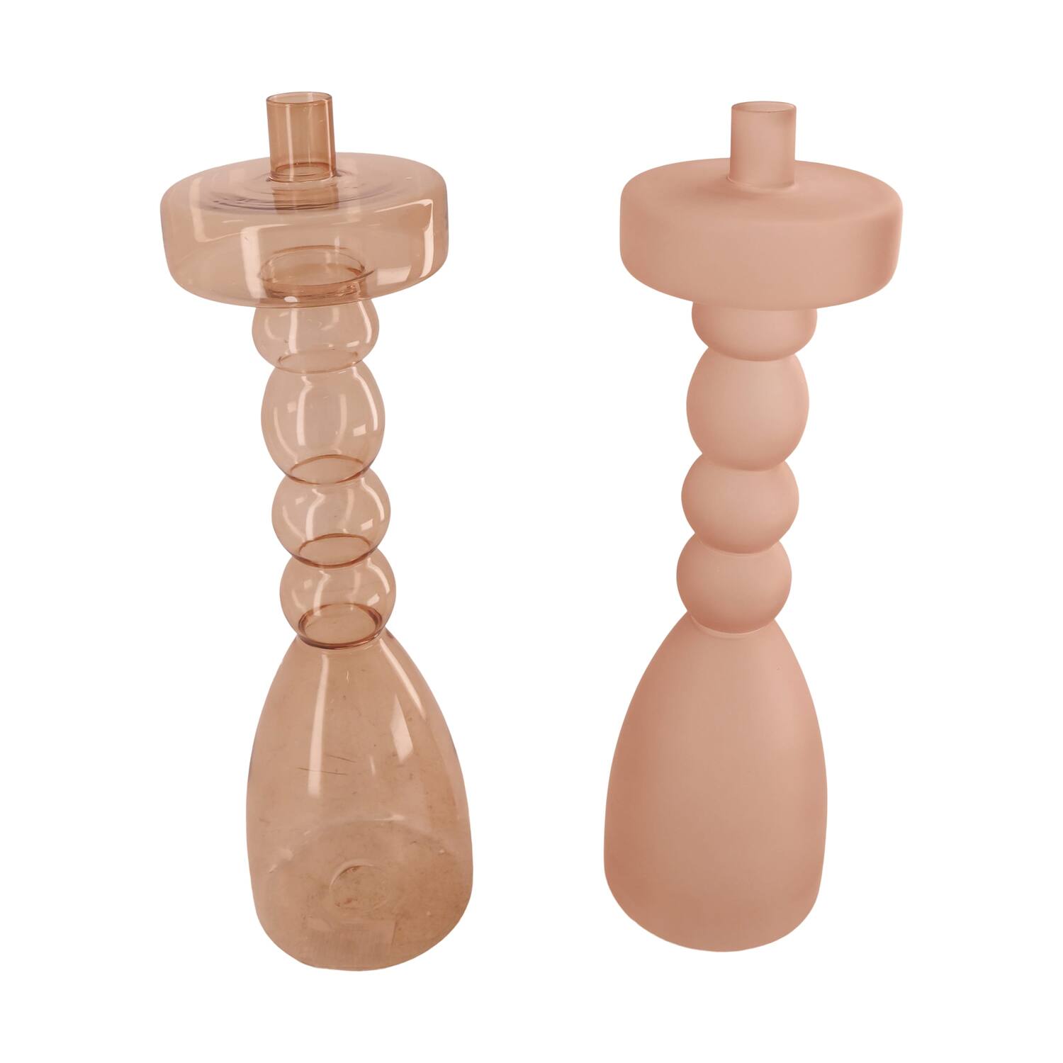 Dinnercandle holder glass 11x11x39cm C/2