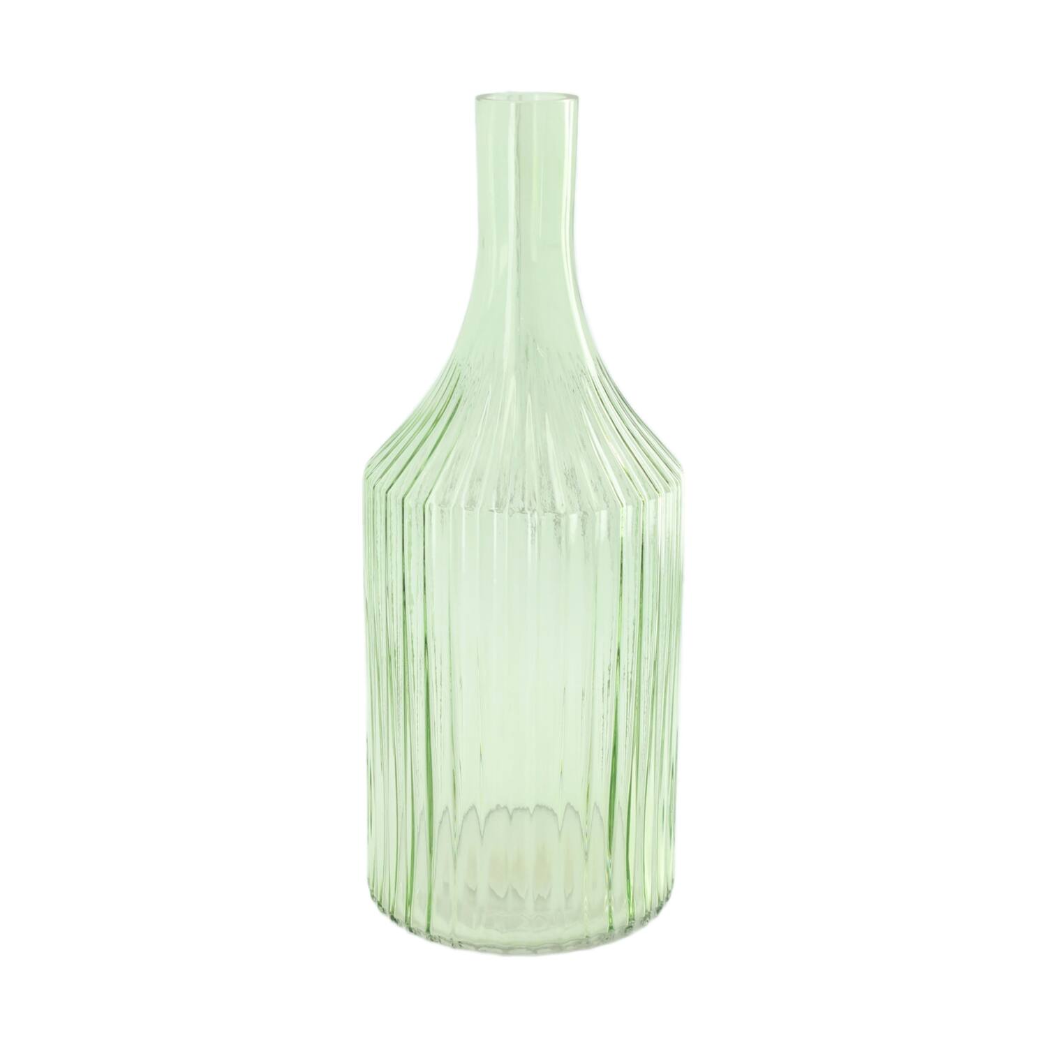 Vase glass 14.5x14.5x35cm - Green
